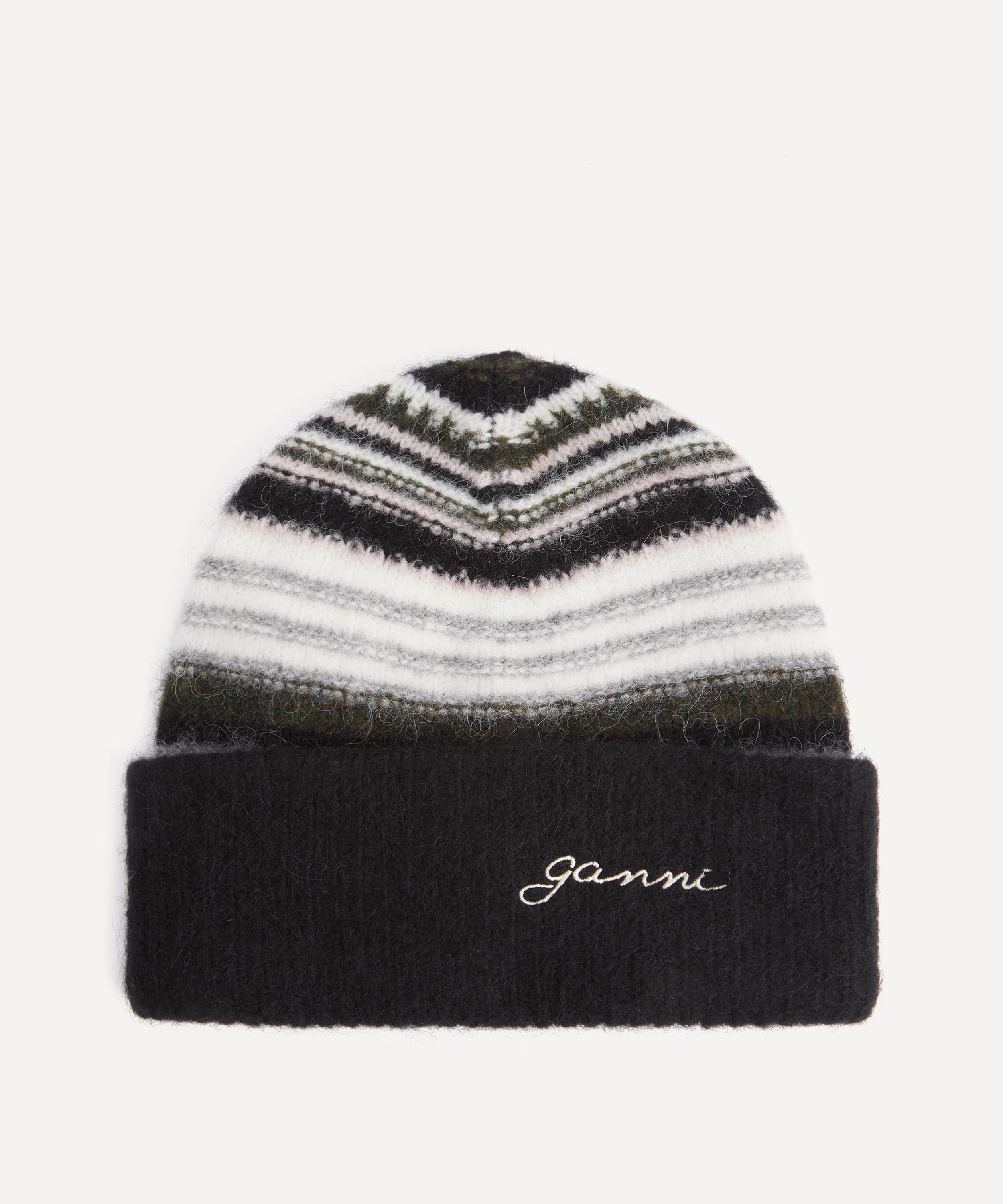 Ganni - Striped Wool Beanie