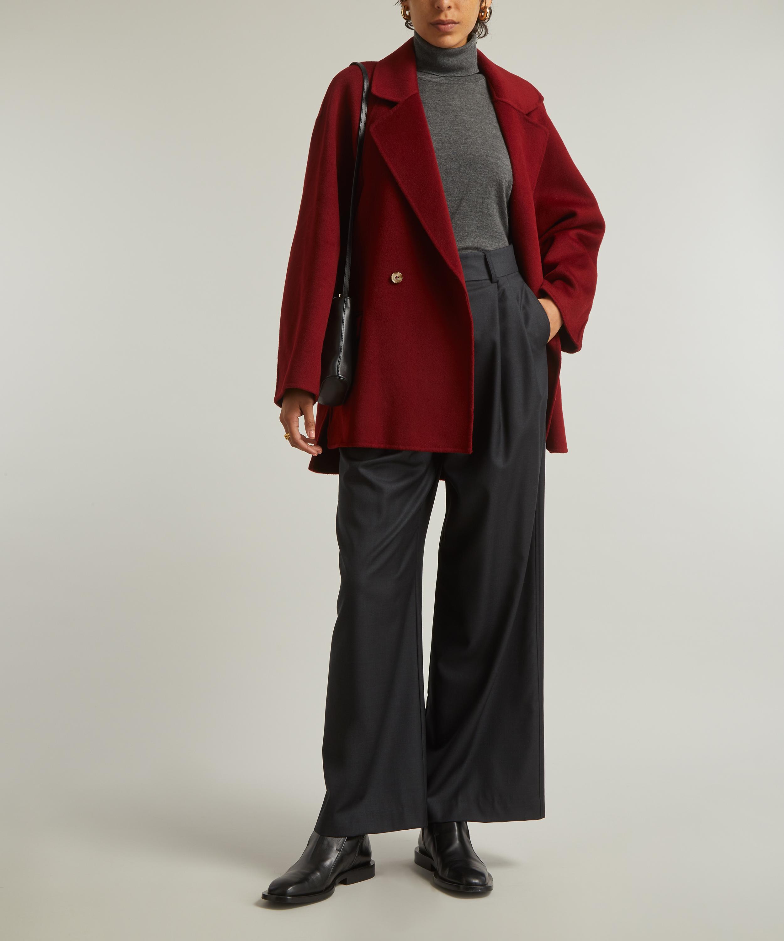 Loulou Studio - Gary Burgundy Short Wool-Cashmere Coat image number 1