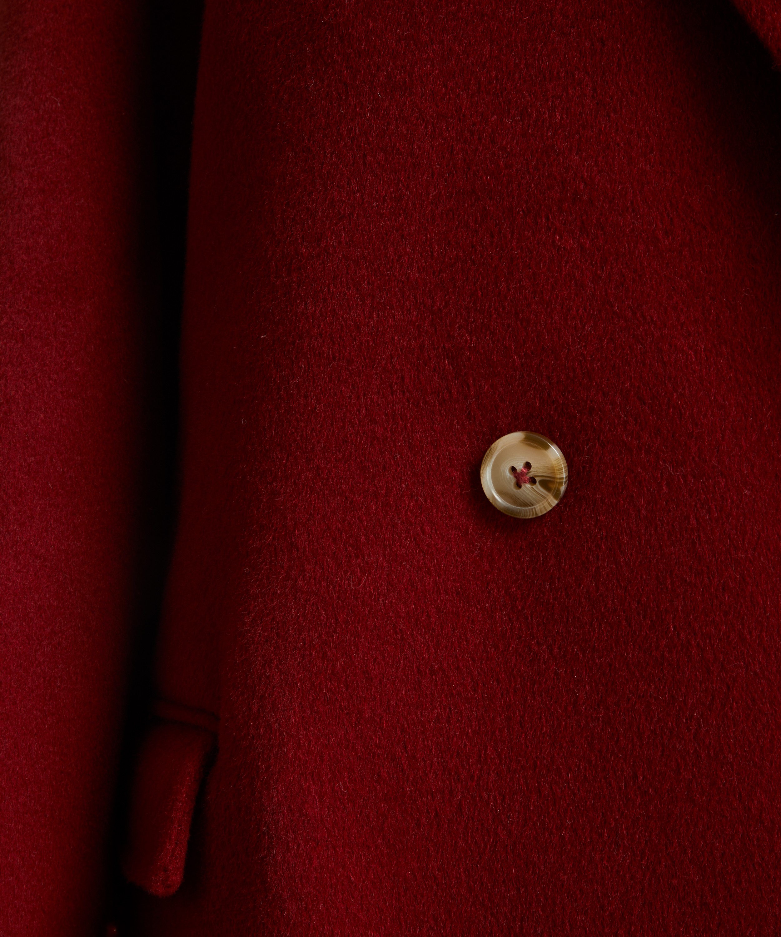 Loulou Studio - Gary Burgundy Short Wool-Cashmere Coat image number 4