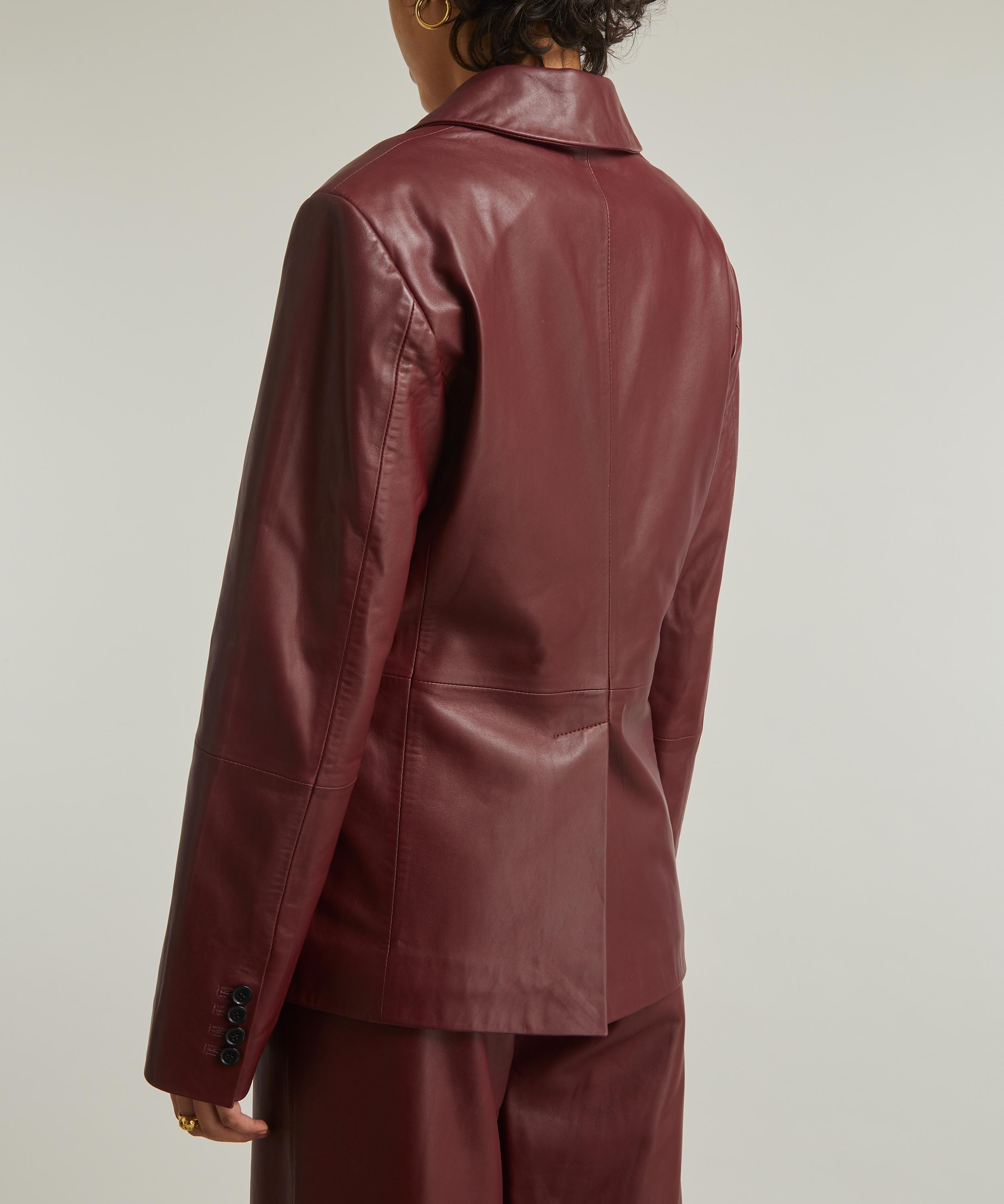 Loulou Studio - Aldo Burgundy Plongé Leather Blazer image number 3