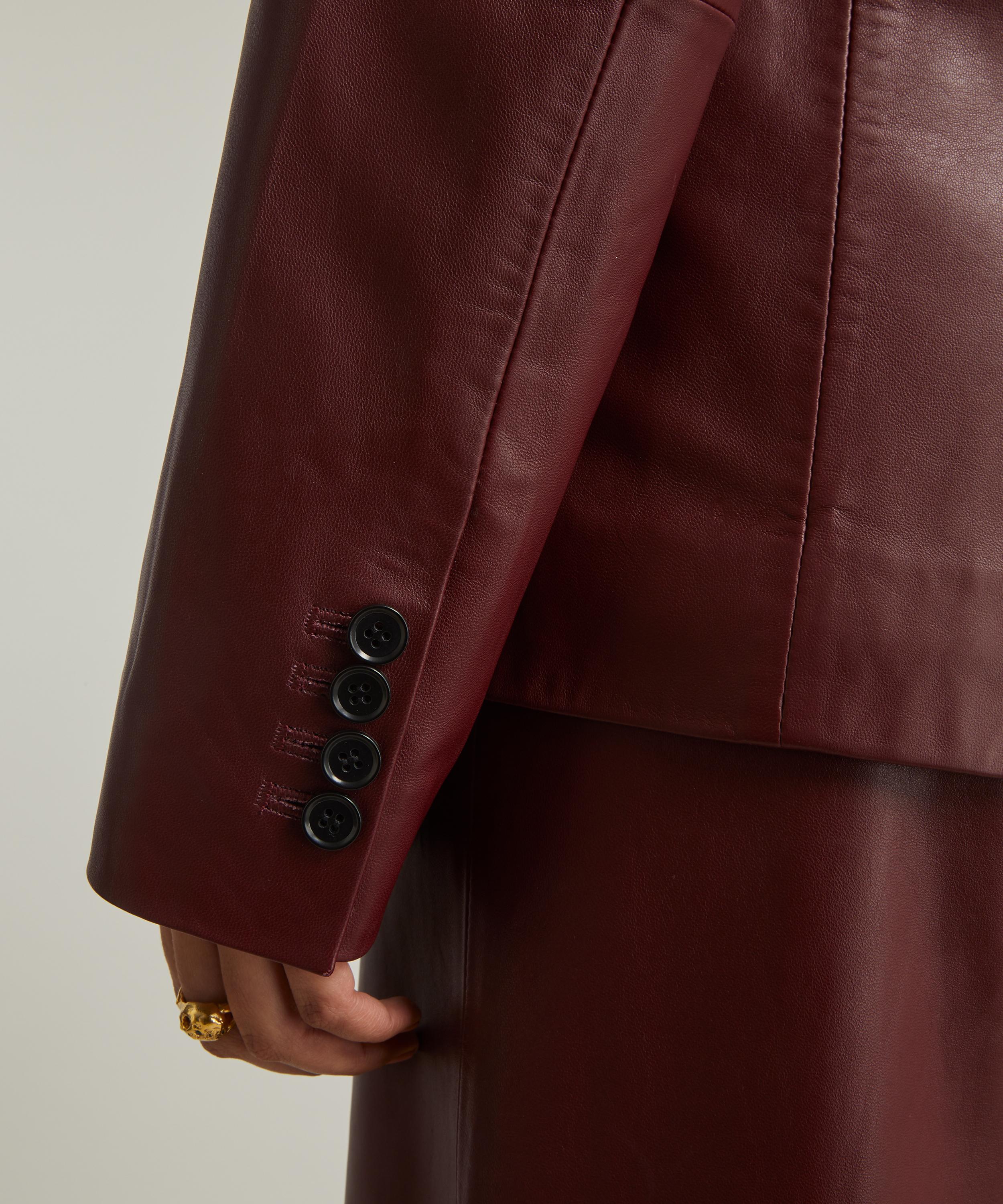 Loulou Studio - Aldo Burgundy Plongé Leather Blazer image number 4