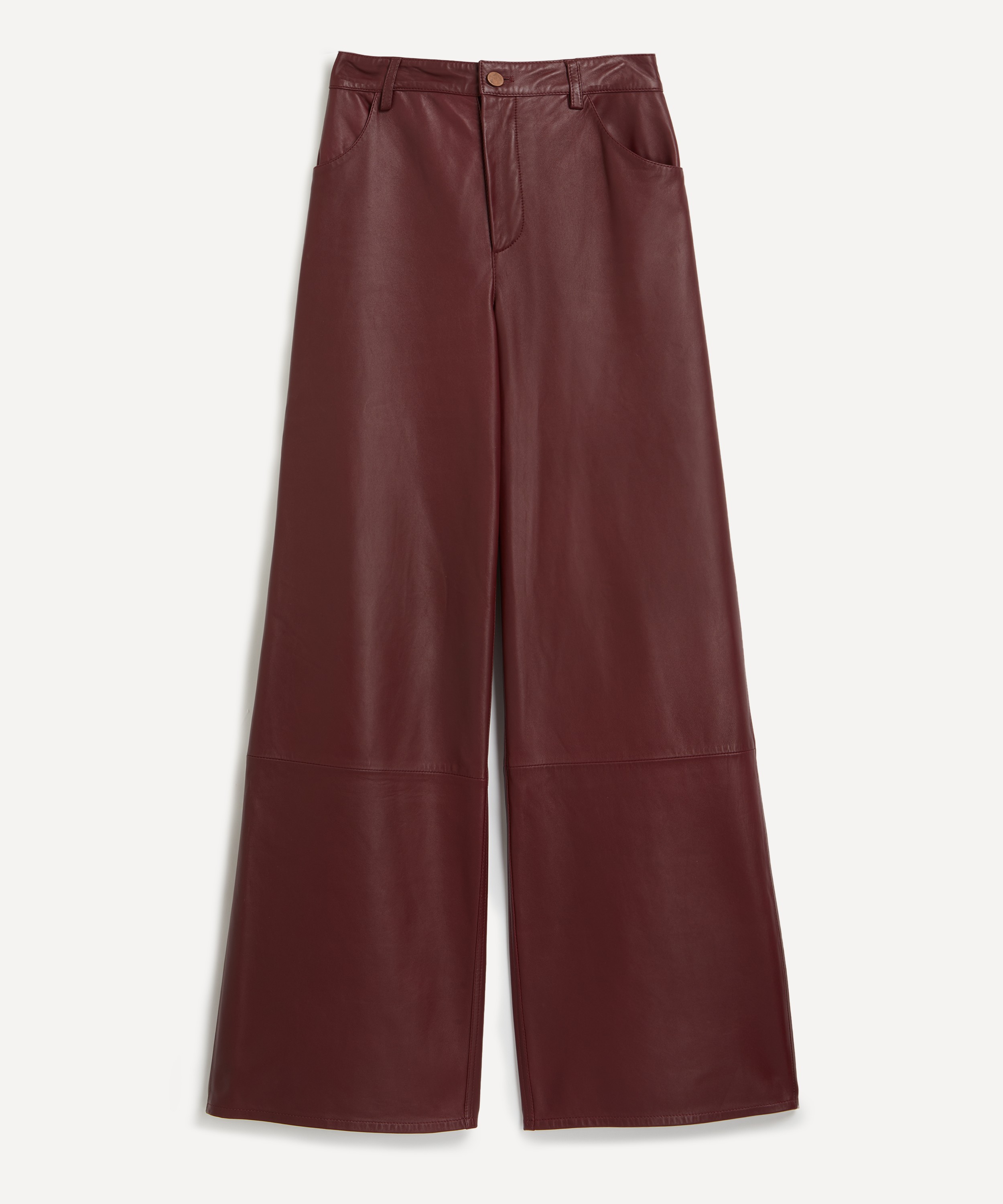 Loulou Studio - Figari Burgundy Plongé Leather Trousers