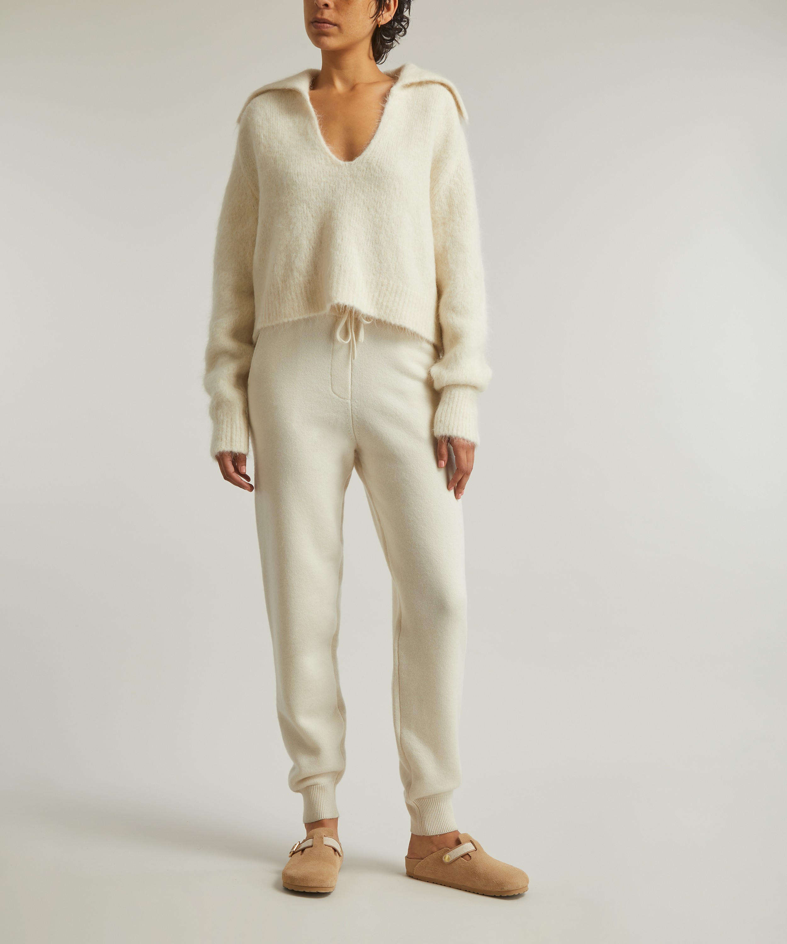 Loulou Studio - Hespero Cashmere French Terry Trousers image number 1