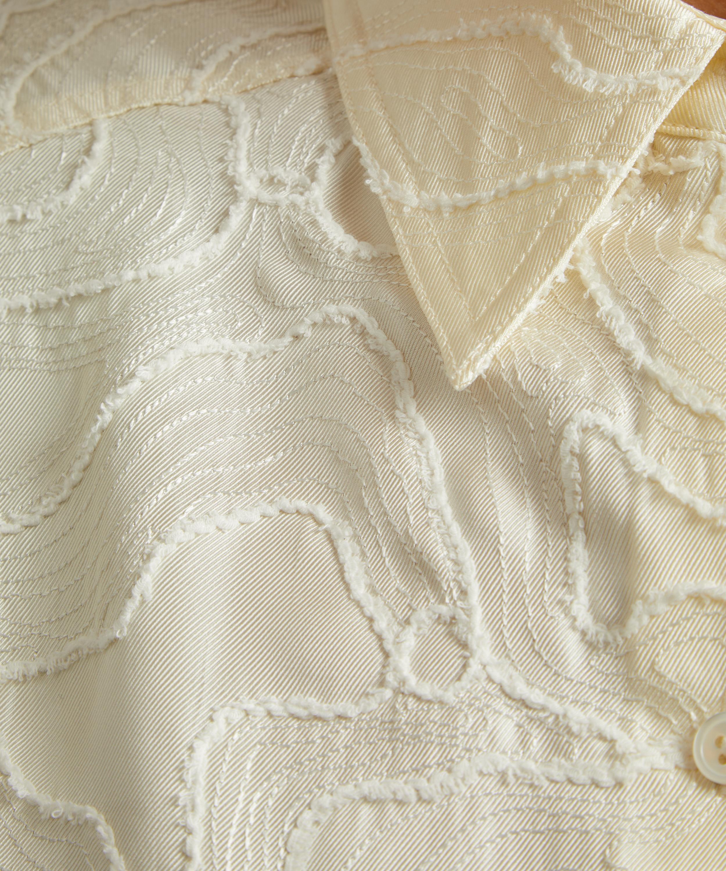 Loulou Studio - Adonis Ivory Silk Embroidered Shirt image number 4
