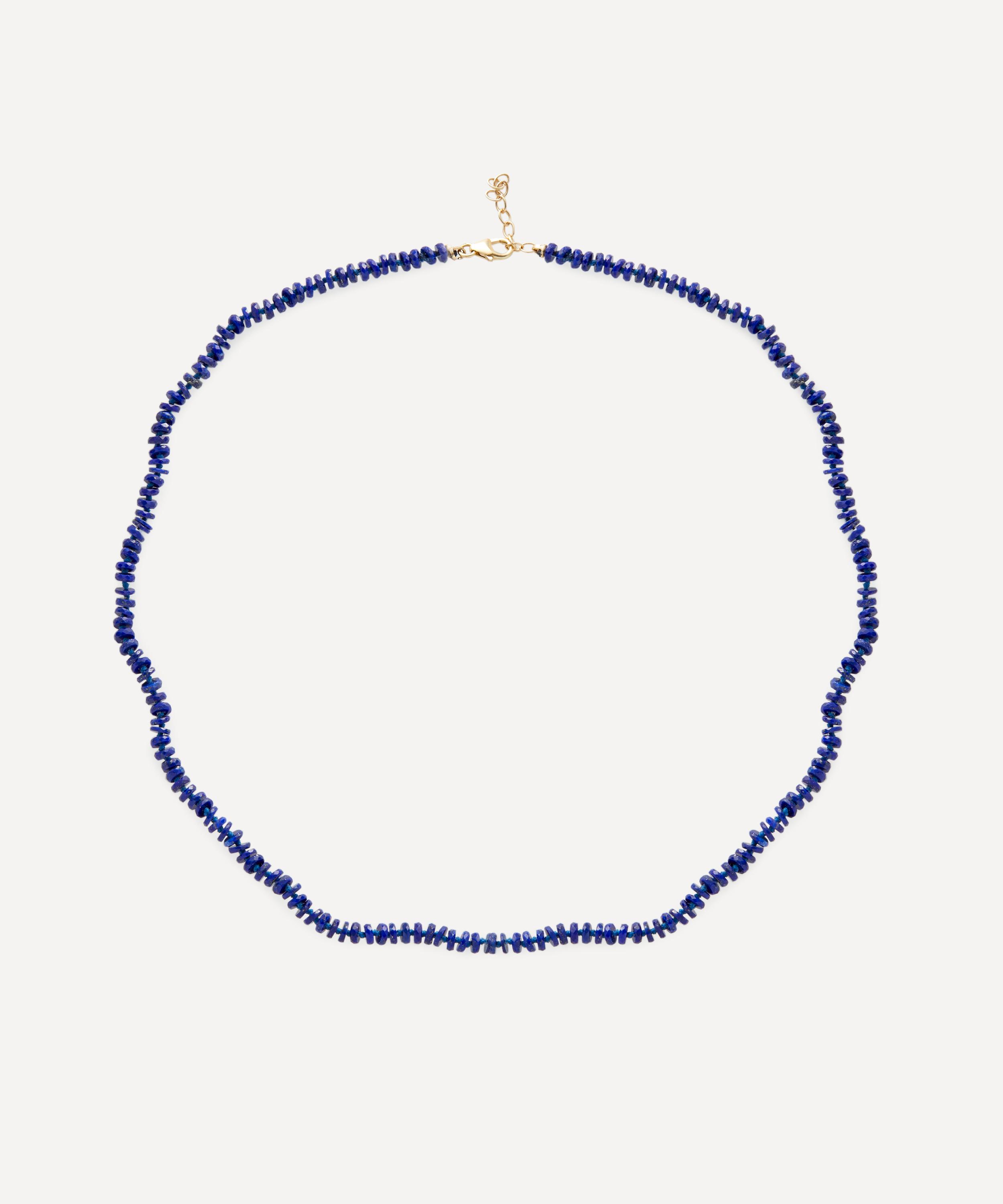 Andrea Fohrman - 14ct Gold Lapis Tire Beaded Necklace image number 0