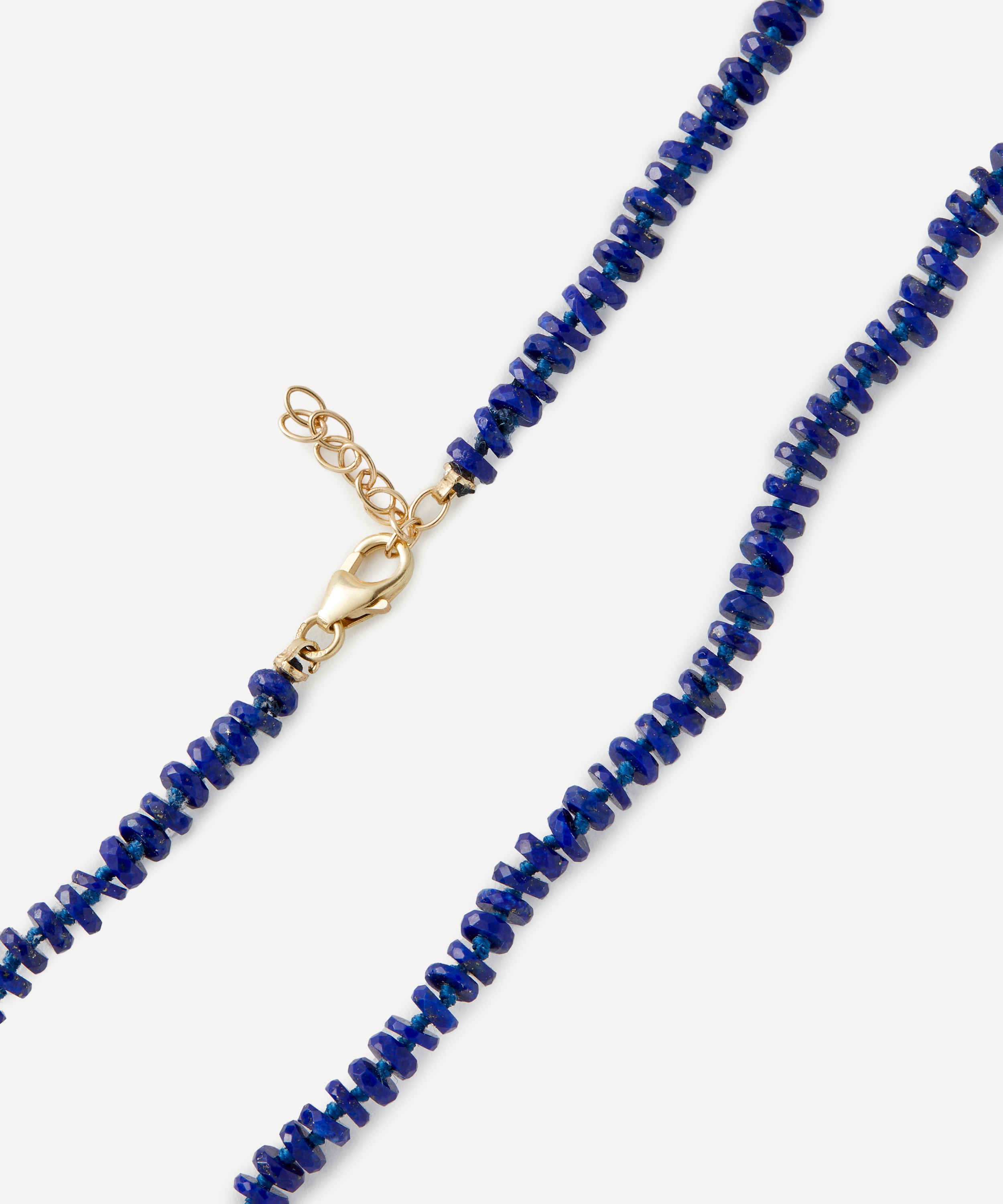 Andrea Fohrman - 14ct Gold Lapis Tire Beaded Necklace image number 1