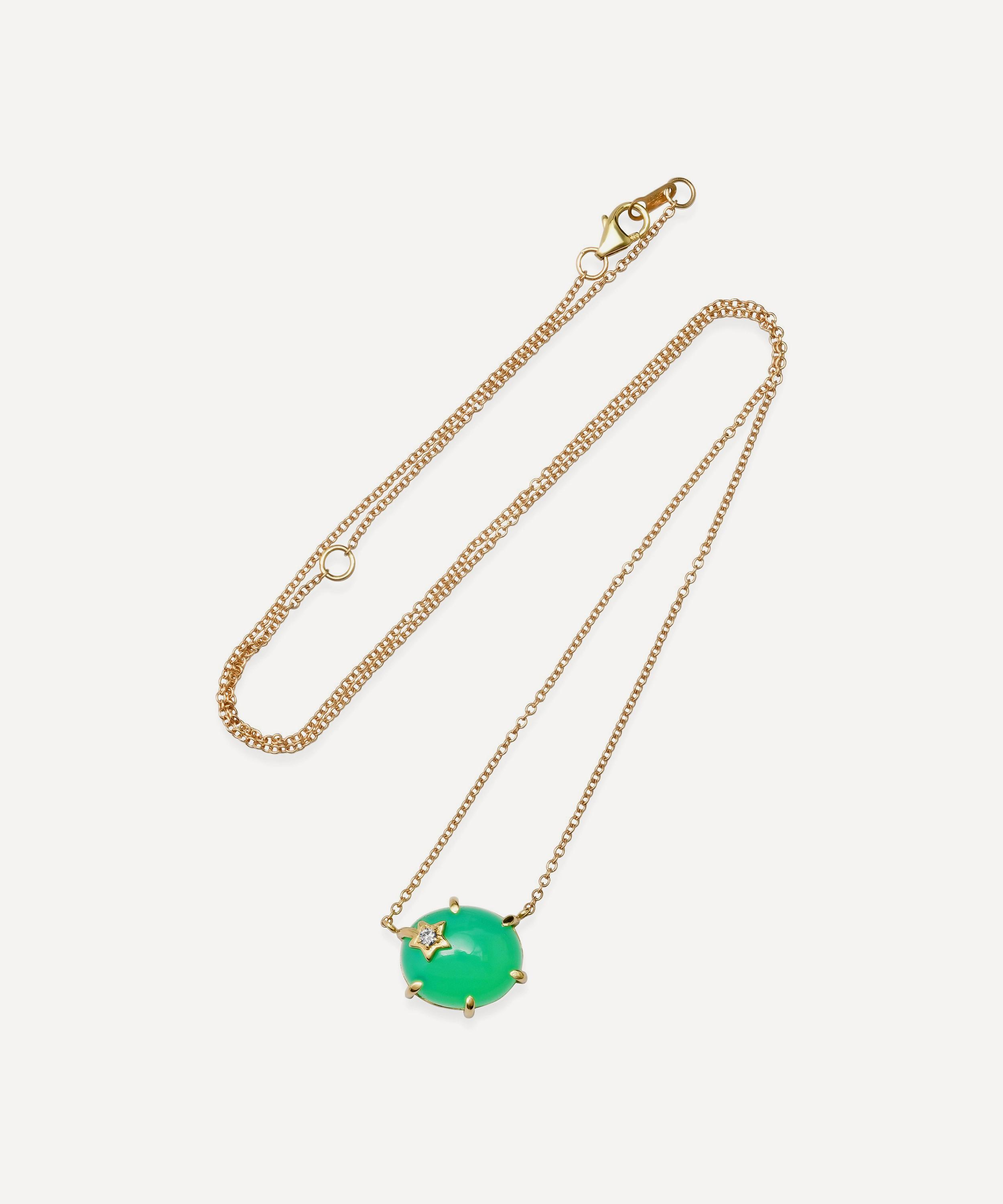 Andrea Fohrman - 14ct Gold Mini Galaxy Chrysoprase Pendant Necklace