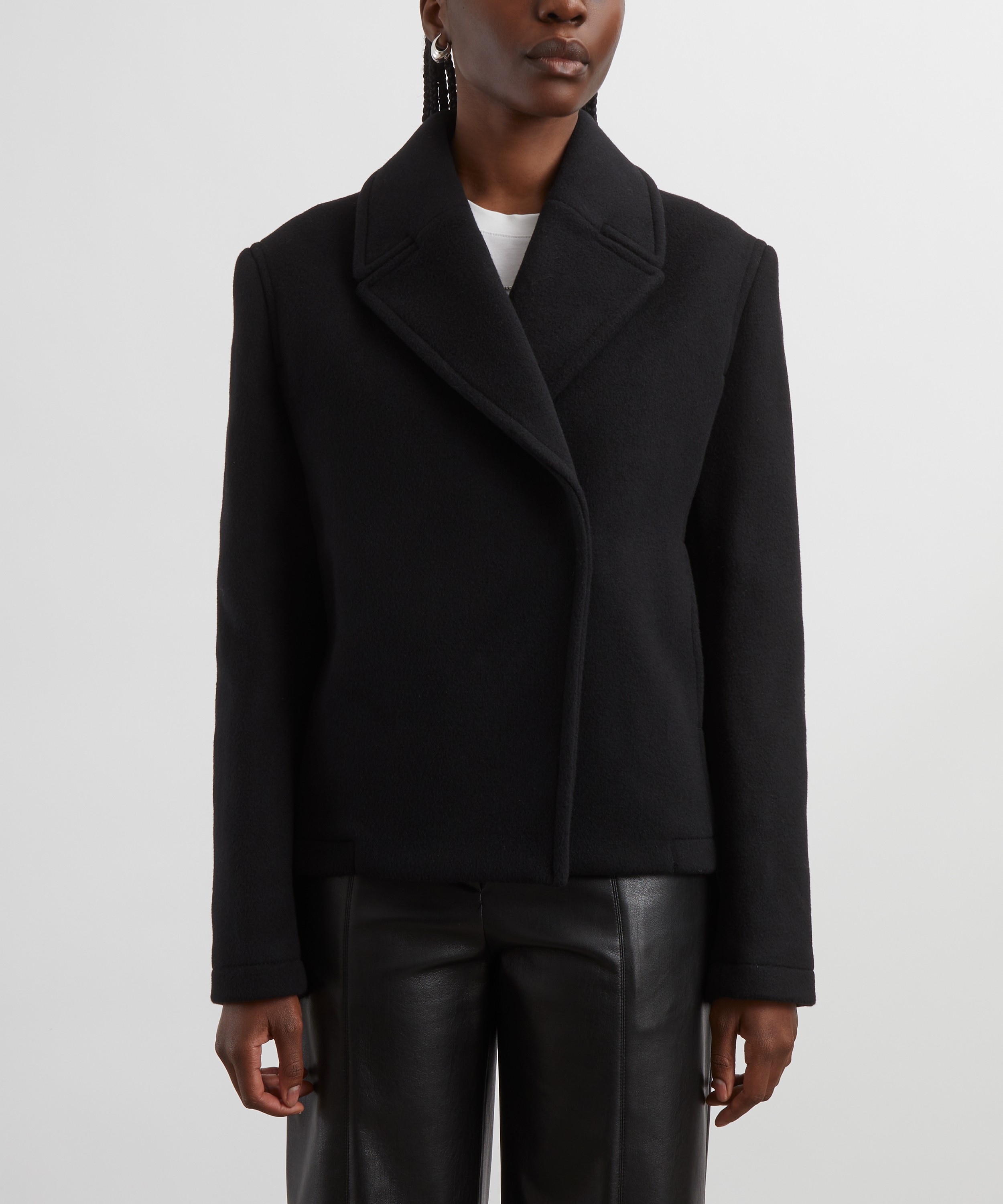 Toteme - Cropped Wool-Blend Peacoat image number 2