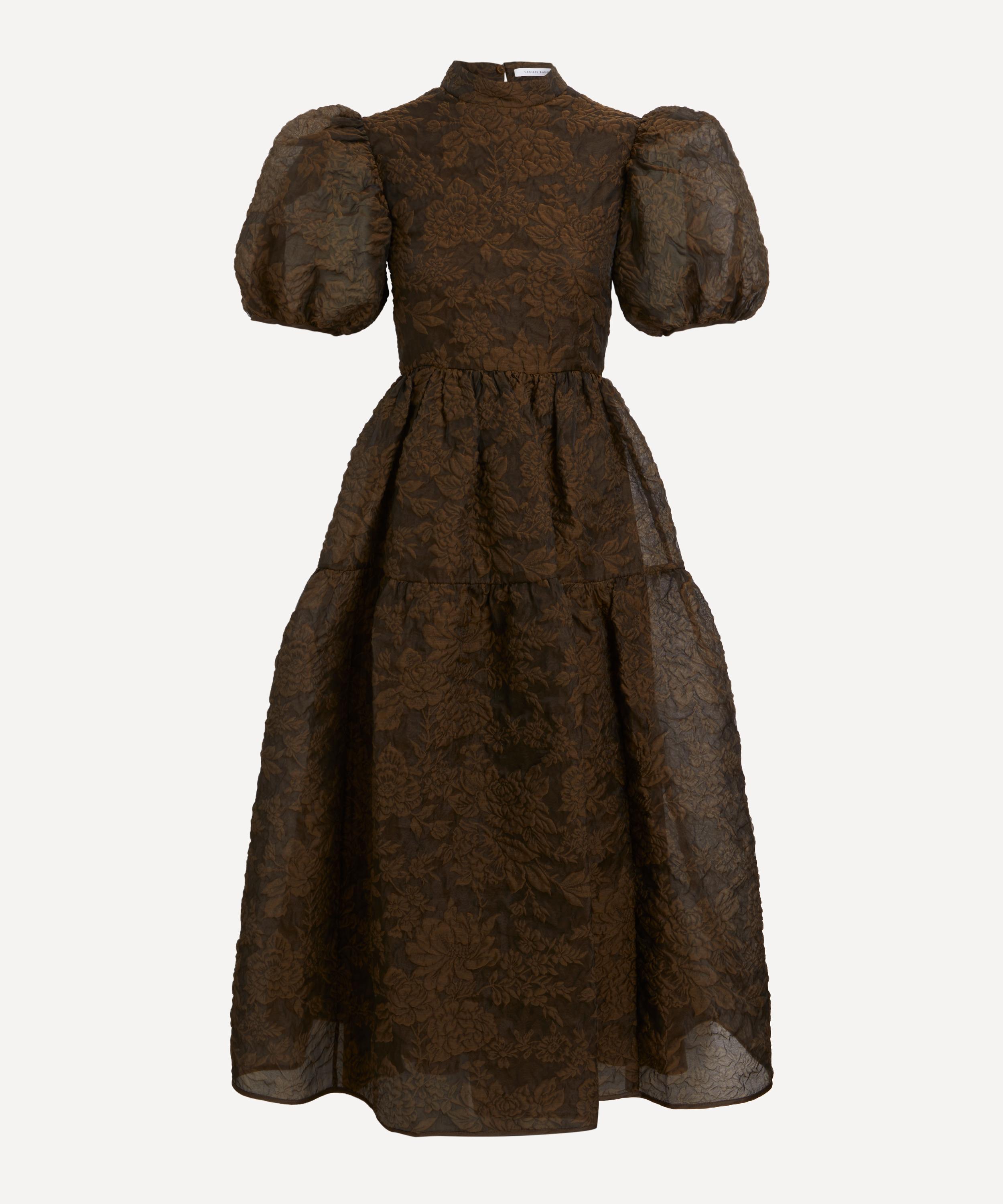 Cecilie Bahnsen - Kelly Matelassé Brown Dress image number 0