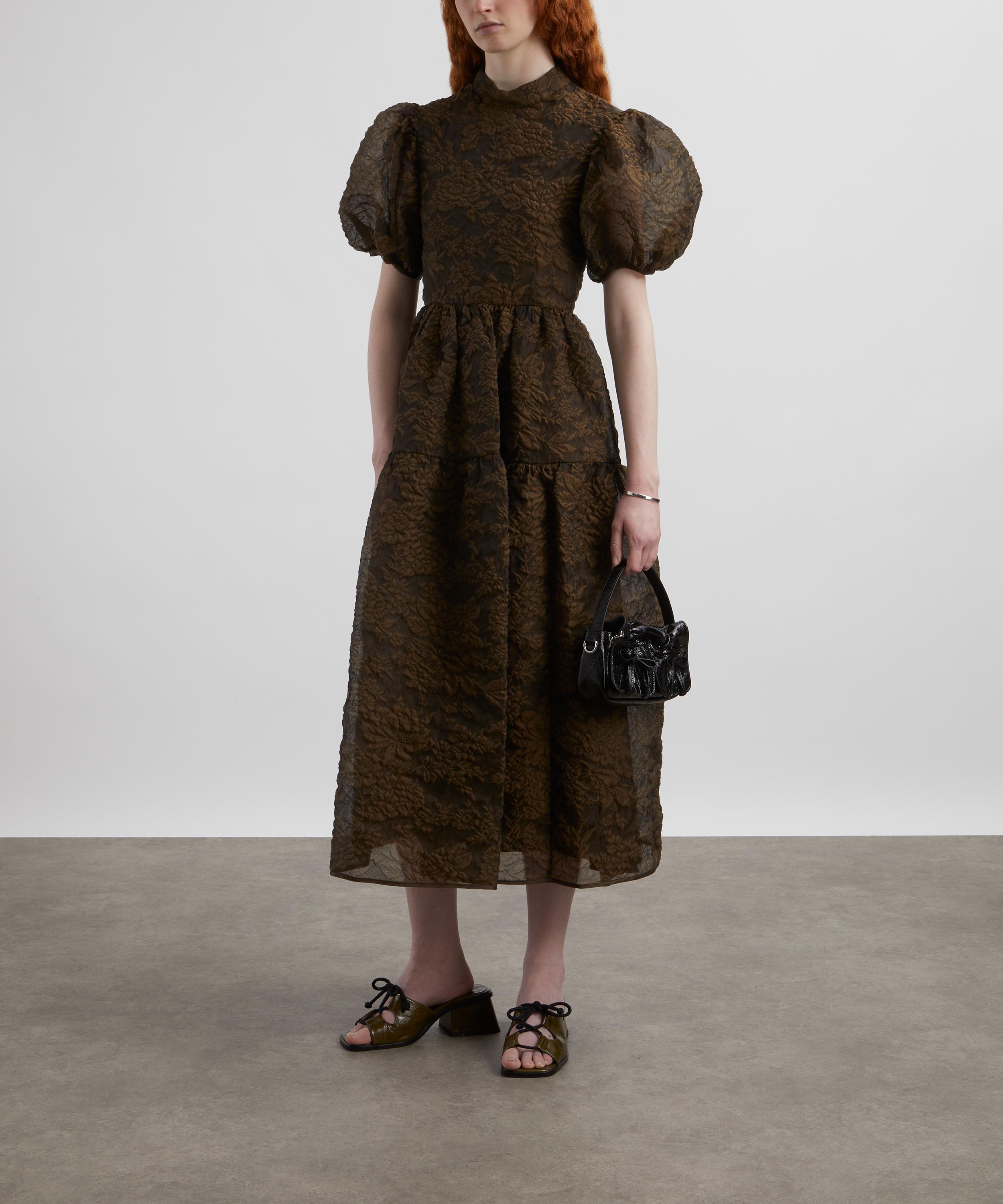 Cecilie Bahnsen - Kelly Matelassé Brown Dress image number 1