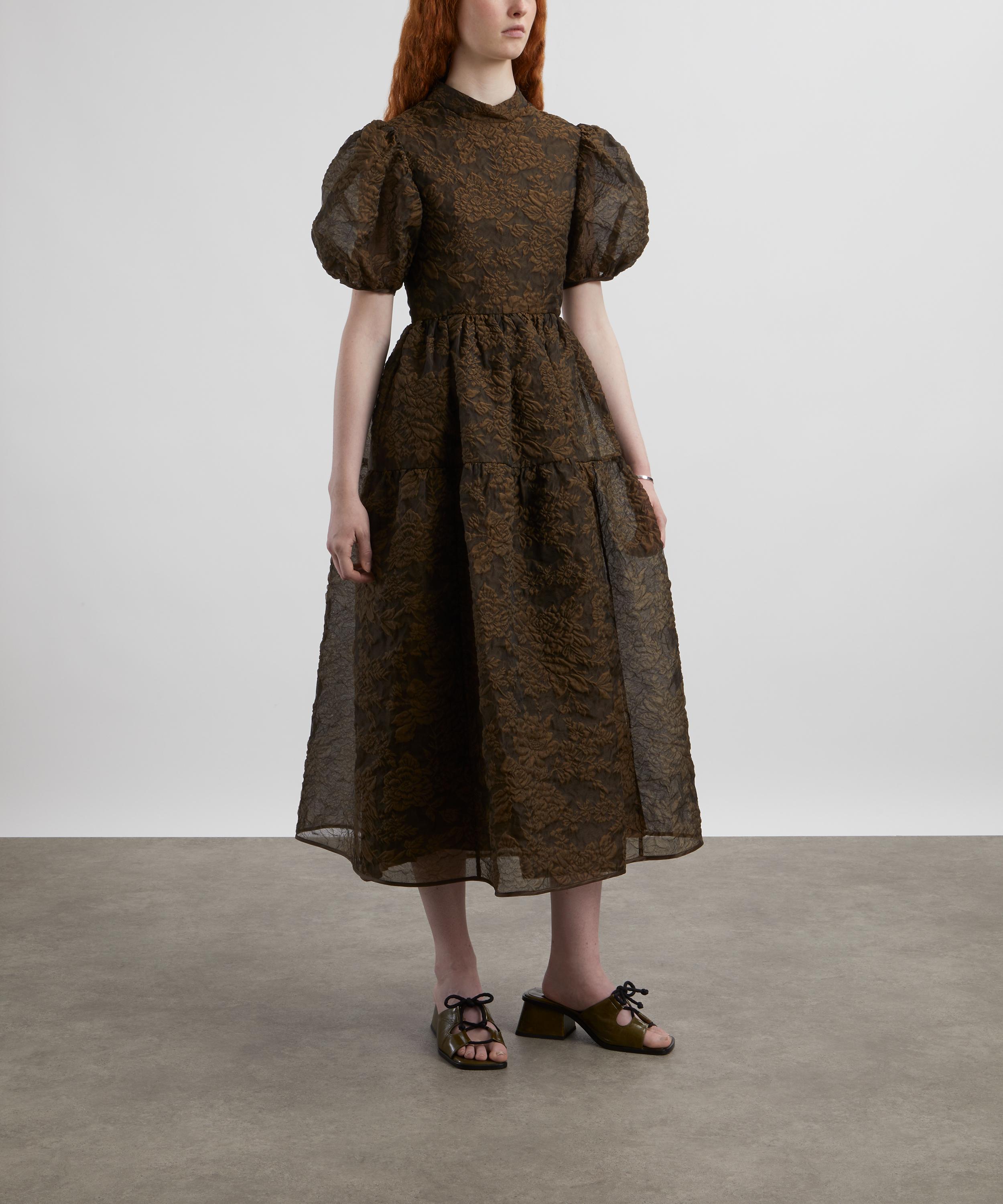 Cecilie Bahnsen - Kelly Matelassé Brown Dress image number 2