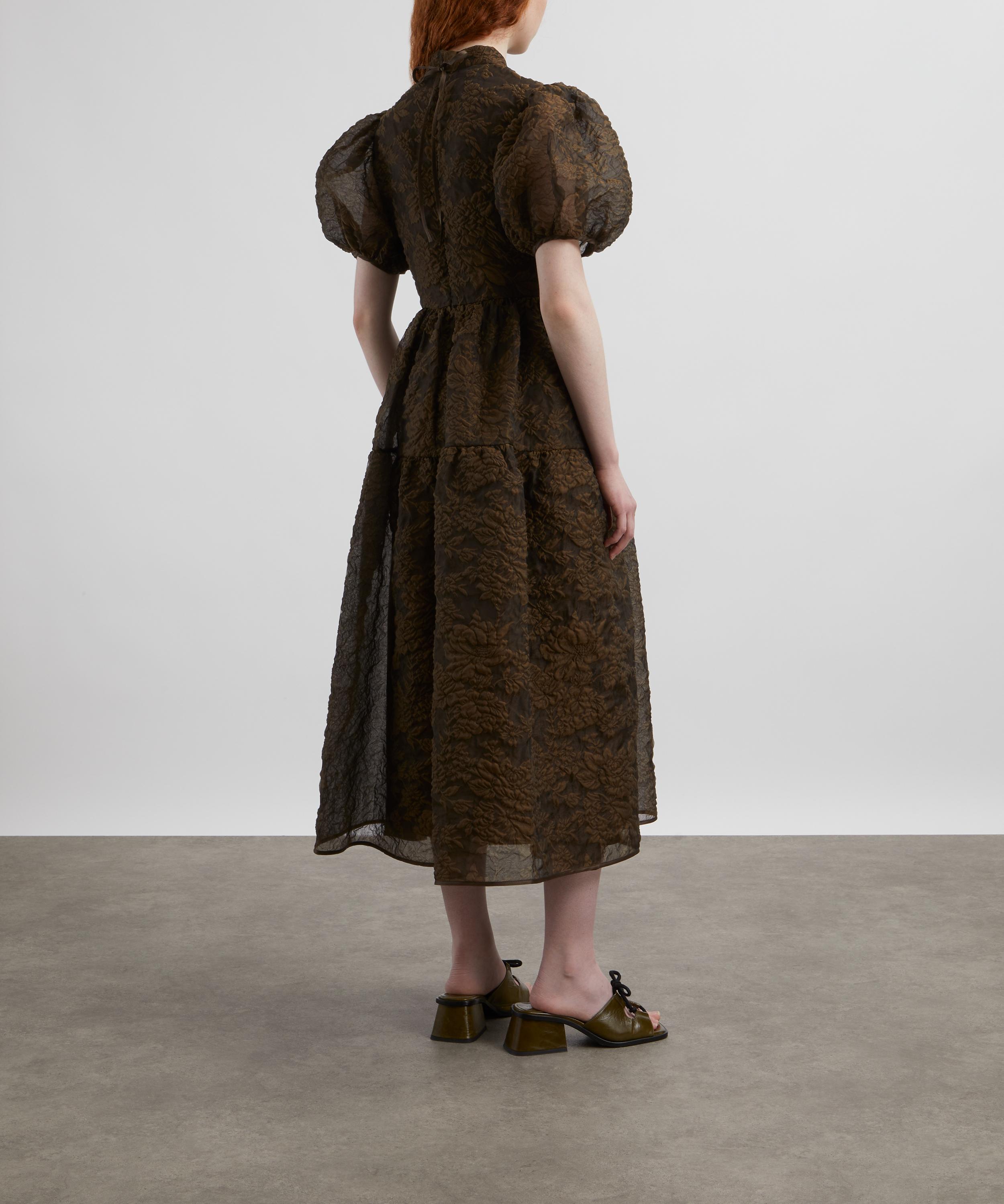 Cecilie Bahnsen - Kelly Matelassé Brown Dress image number 3