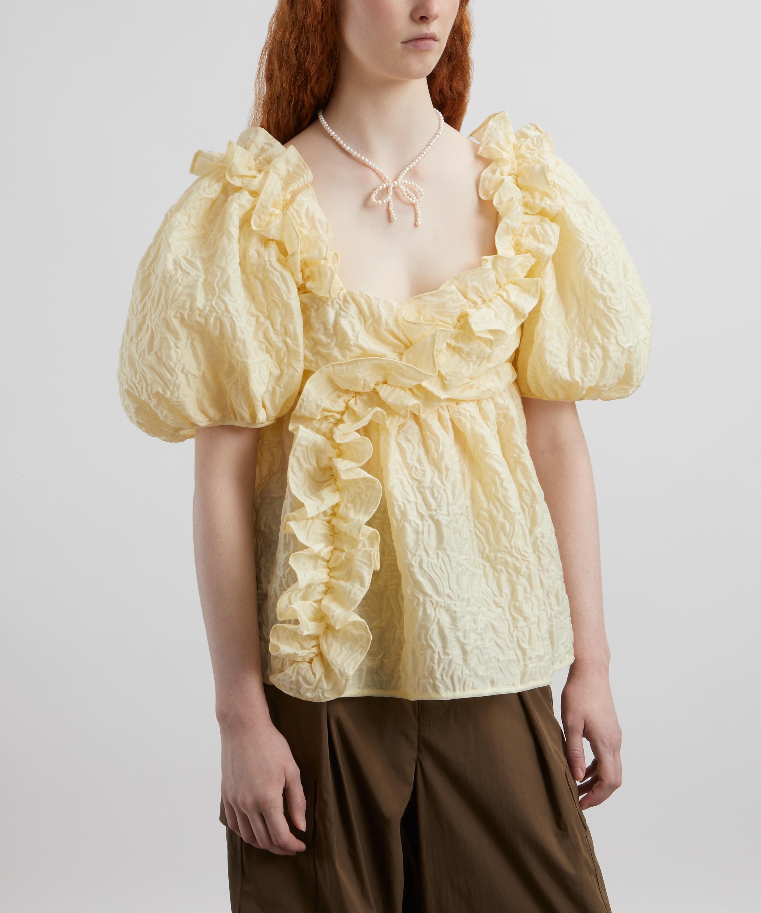 Cecilie Bahnsen - Oriana Matelassé Soft Yellow Top image number 2