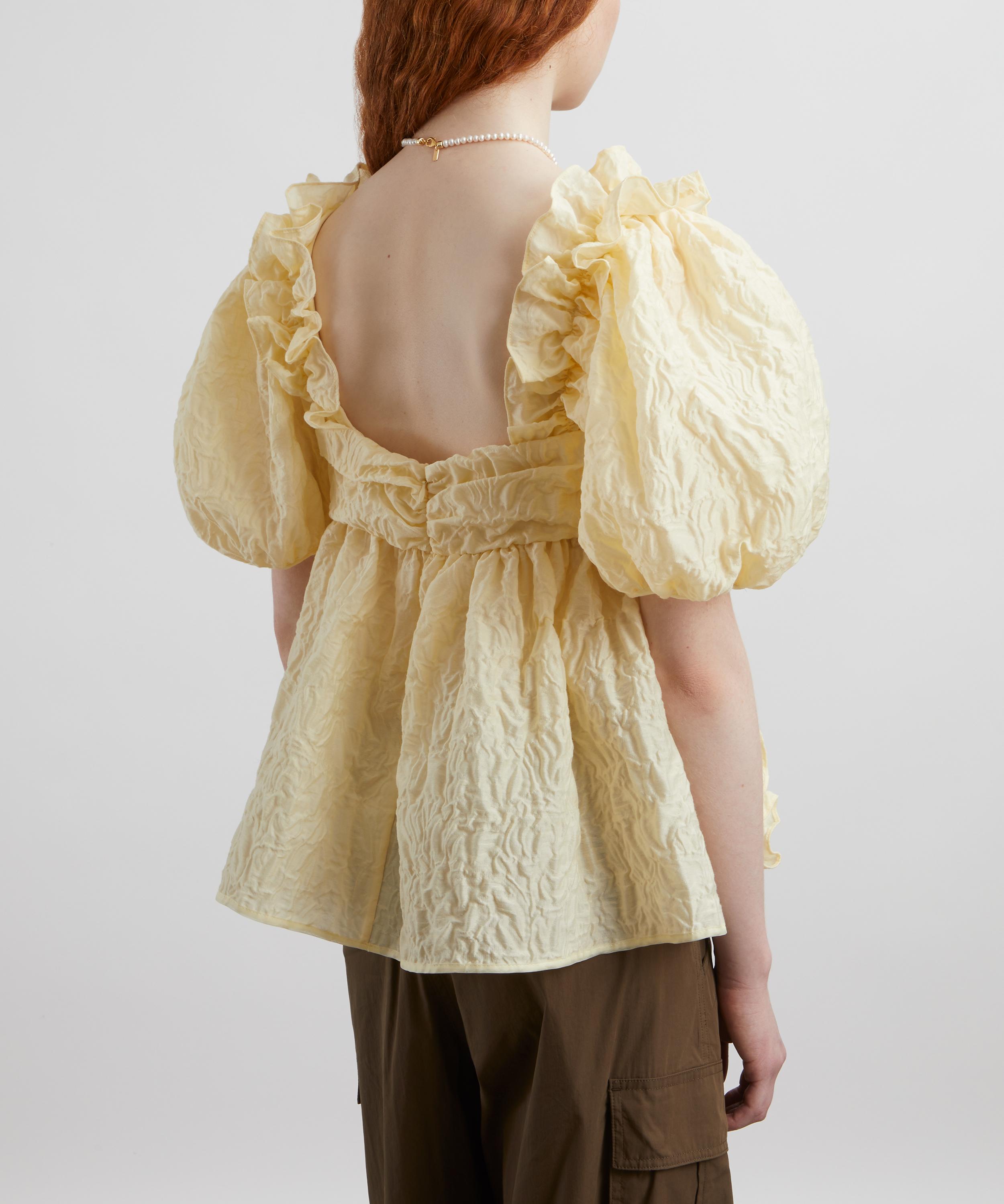 Cecilie Bahnsen - Oriana Matelassé Soft Yellow Top image number 3