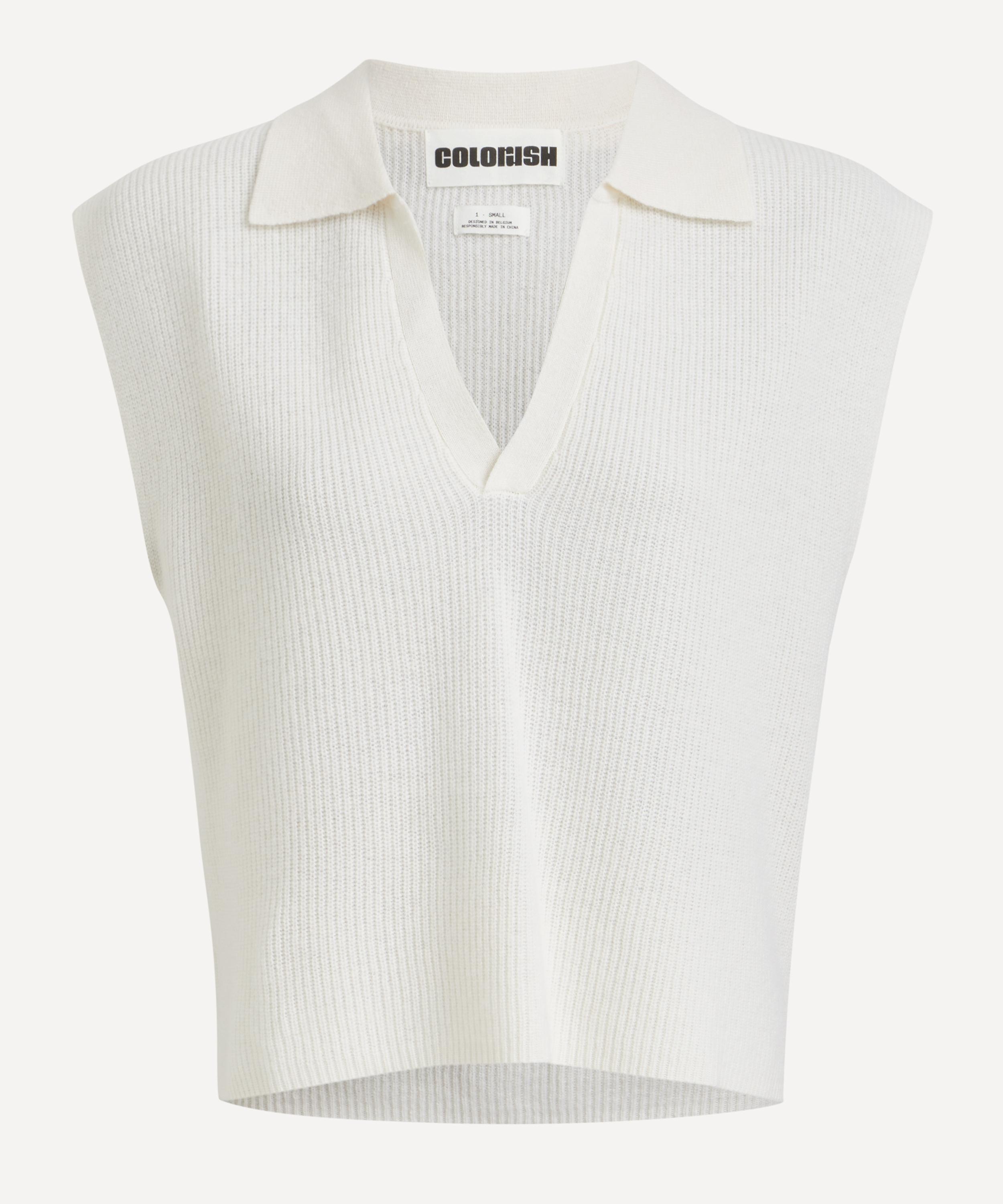 Crush Cashmere - Madonna Cashmere Rib Polo Top image number 0