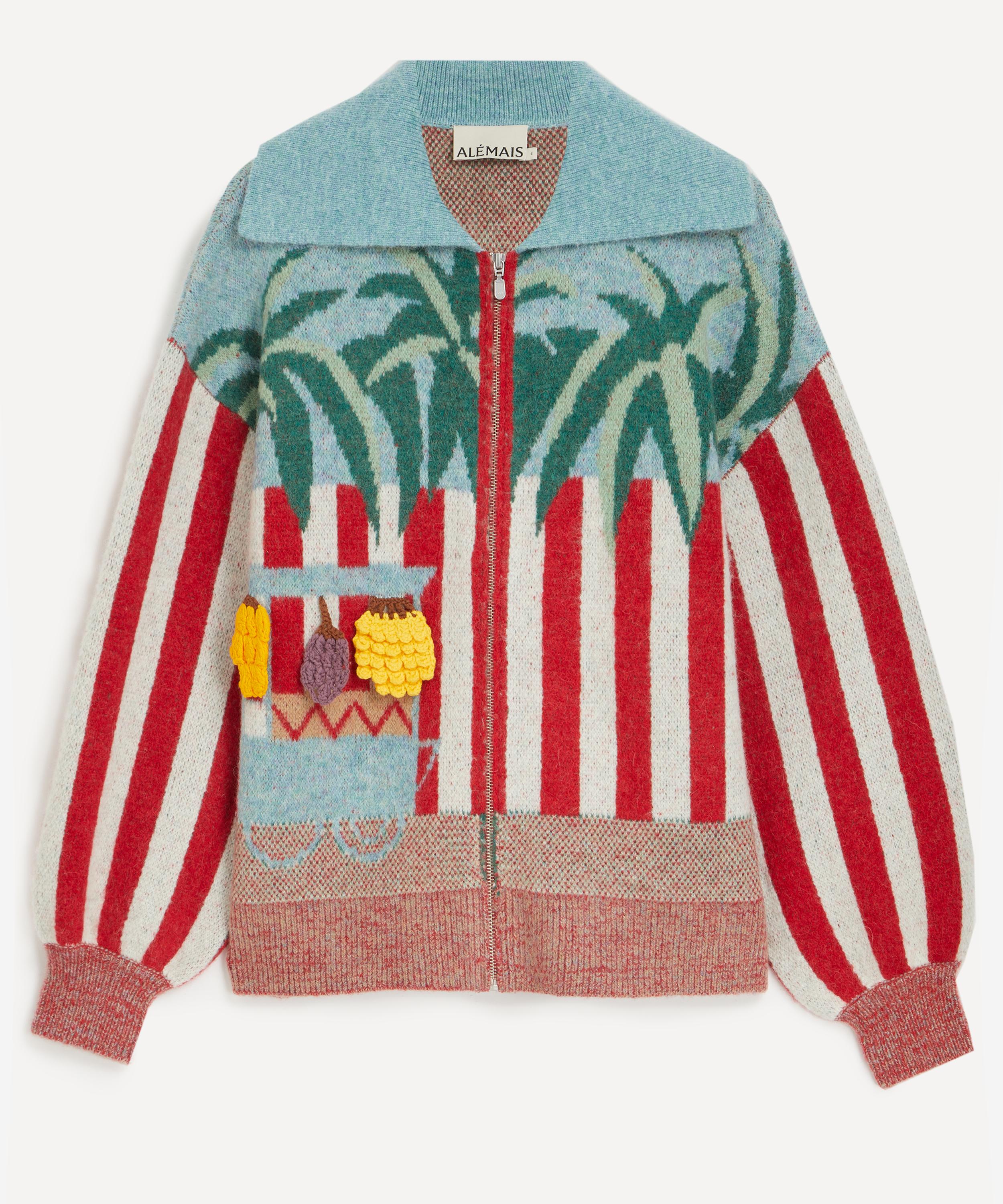 ALÉMAIS - Adam Lester Fruit Cart Appliqué Cardigan image number 0