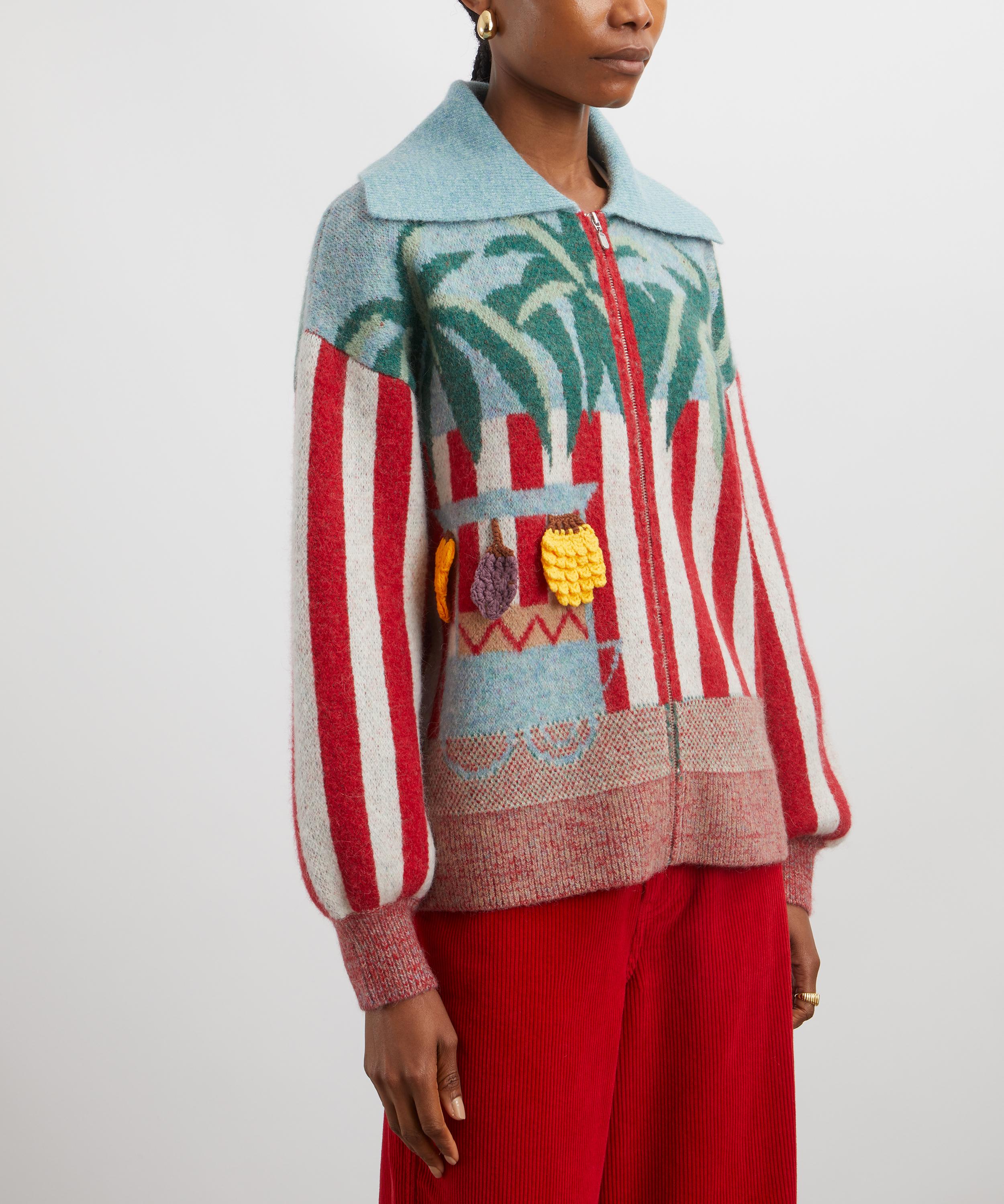 ALÉMAIS - Adam Lester Fruit Cart Appliqué Cardigan image number 2