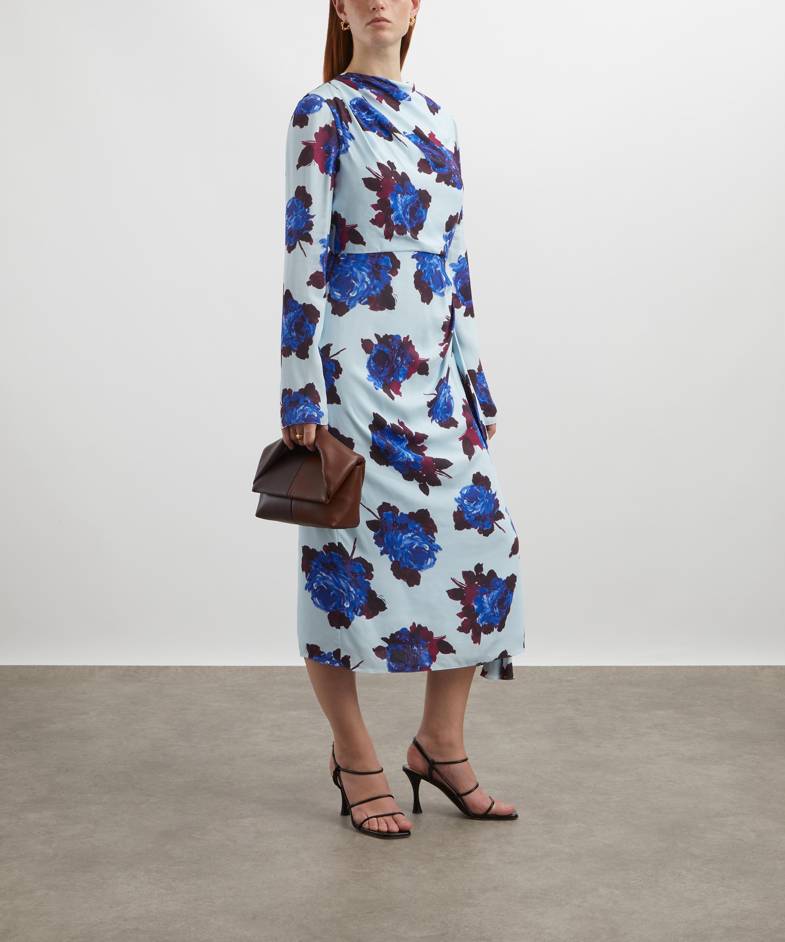 Erdem - Long Sleeve Draped Rossini Rose Midi Dress image number 1