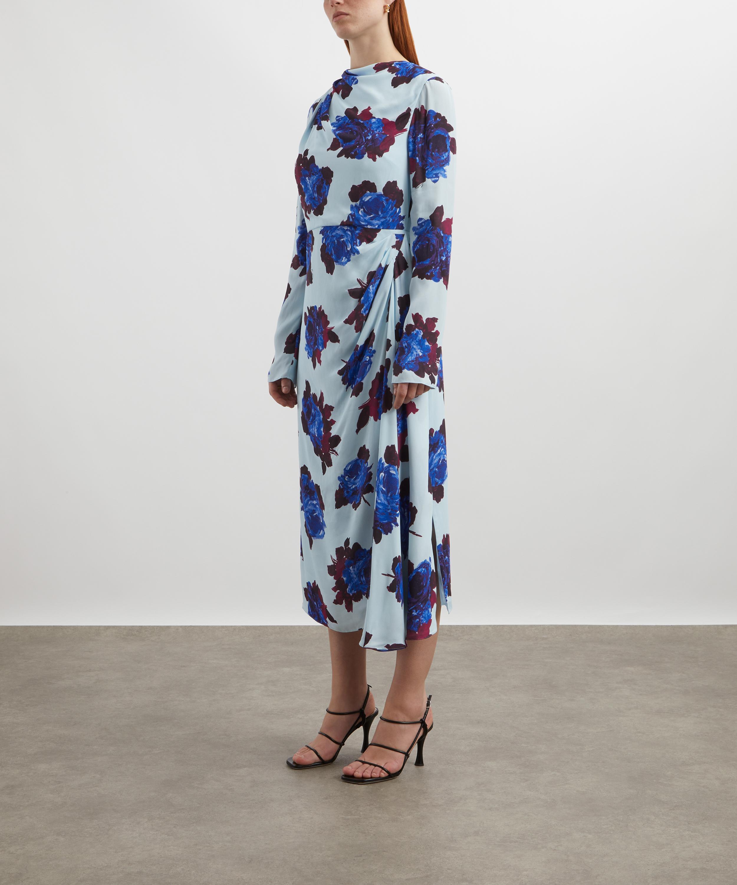 Erdem - Long Sleeve Draped Rossini Rose Midi Dress image number 2