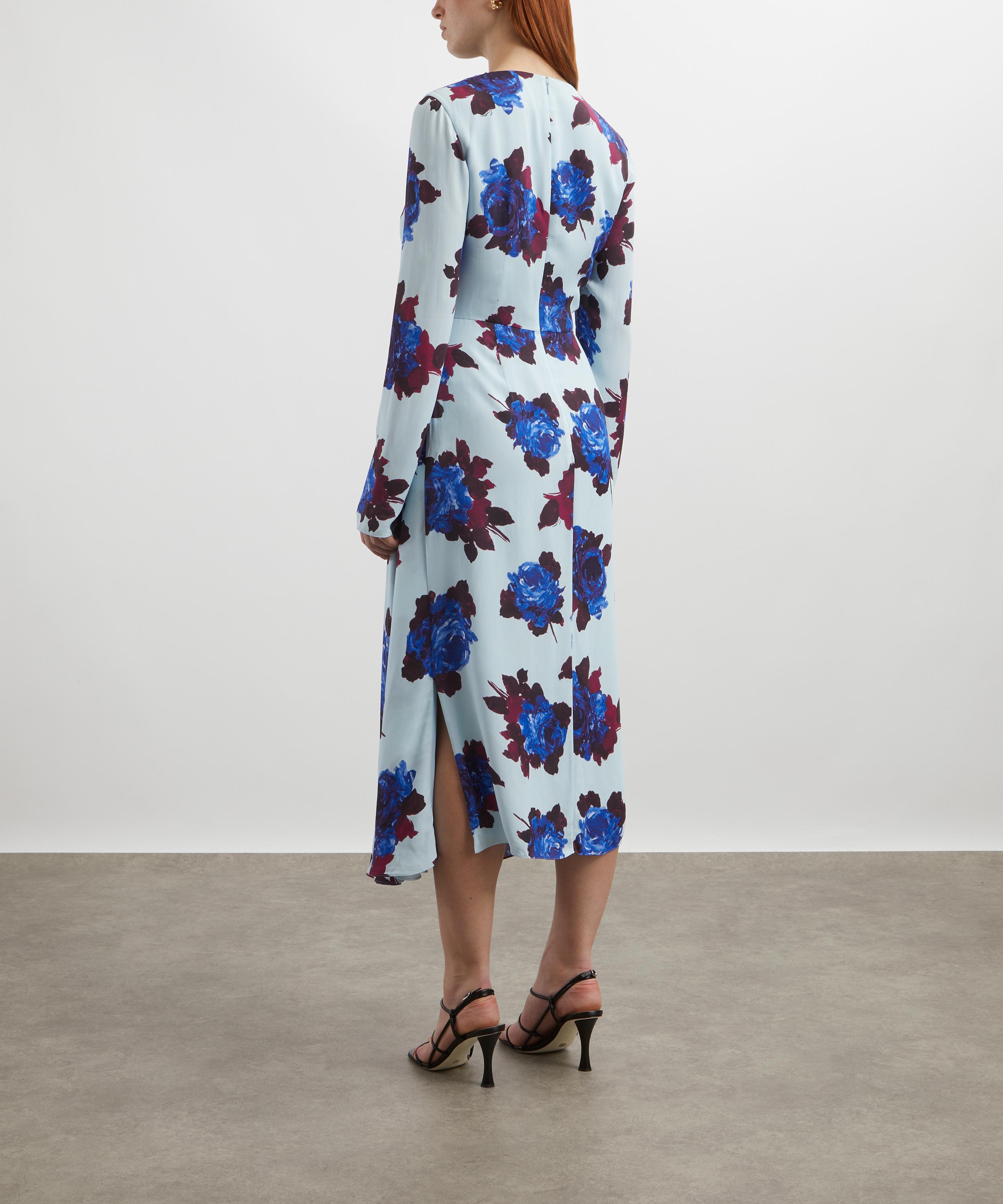 Erdem - Long Sleeve Draped Rossini Rose Midi Dress image number 3