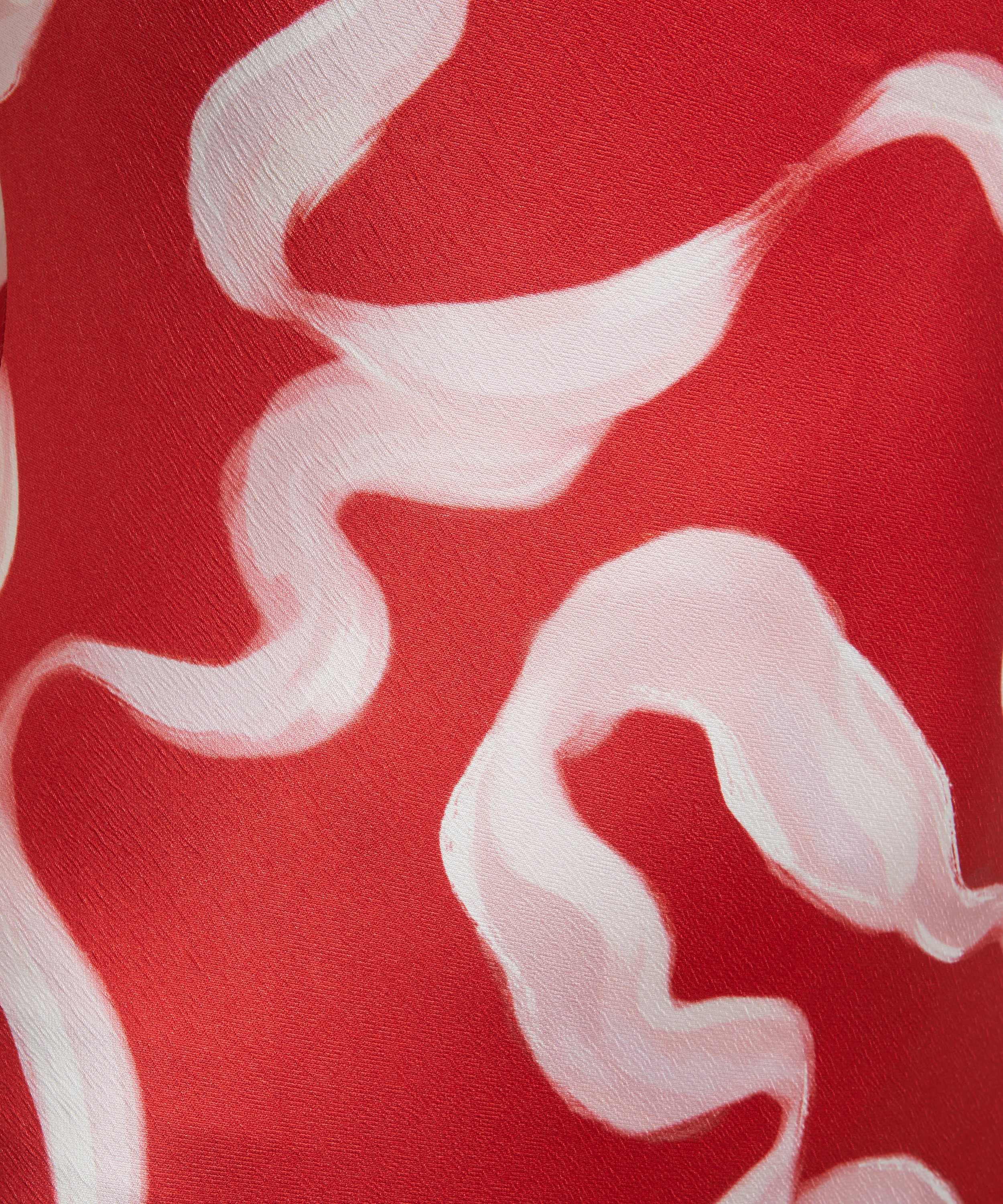 KITRI - Cindy Red Ribbon Print Satin Maxi Dress image number 4