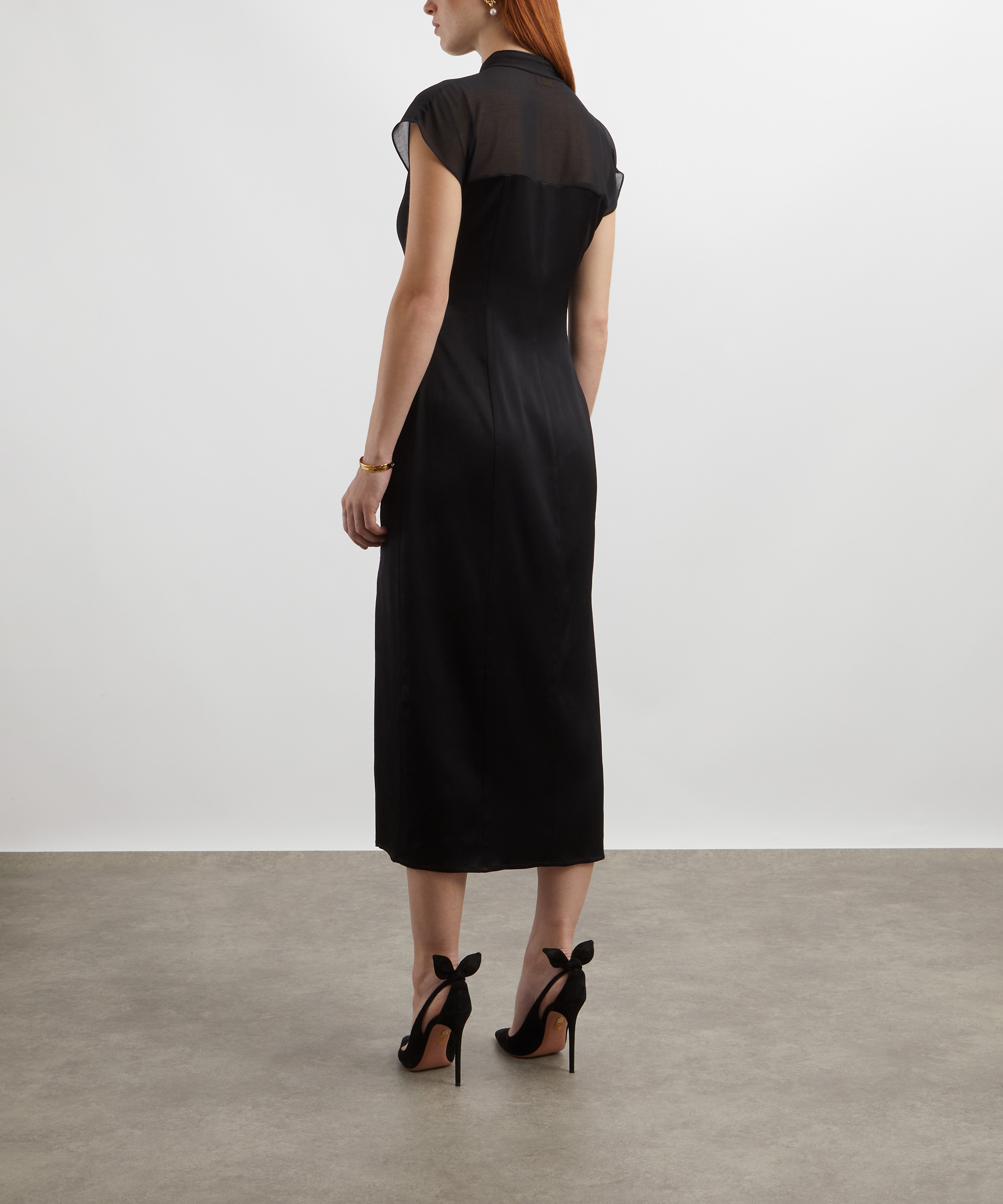 KITRI - Clio Black Embroidered Midi Dress image number 3