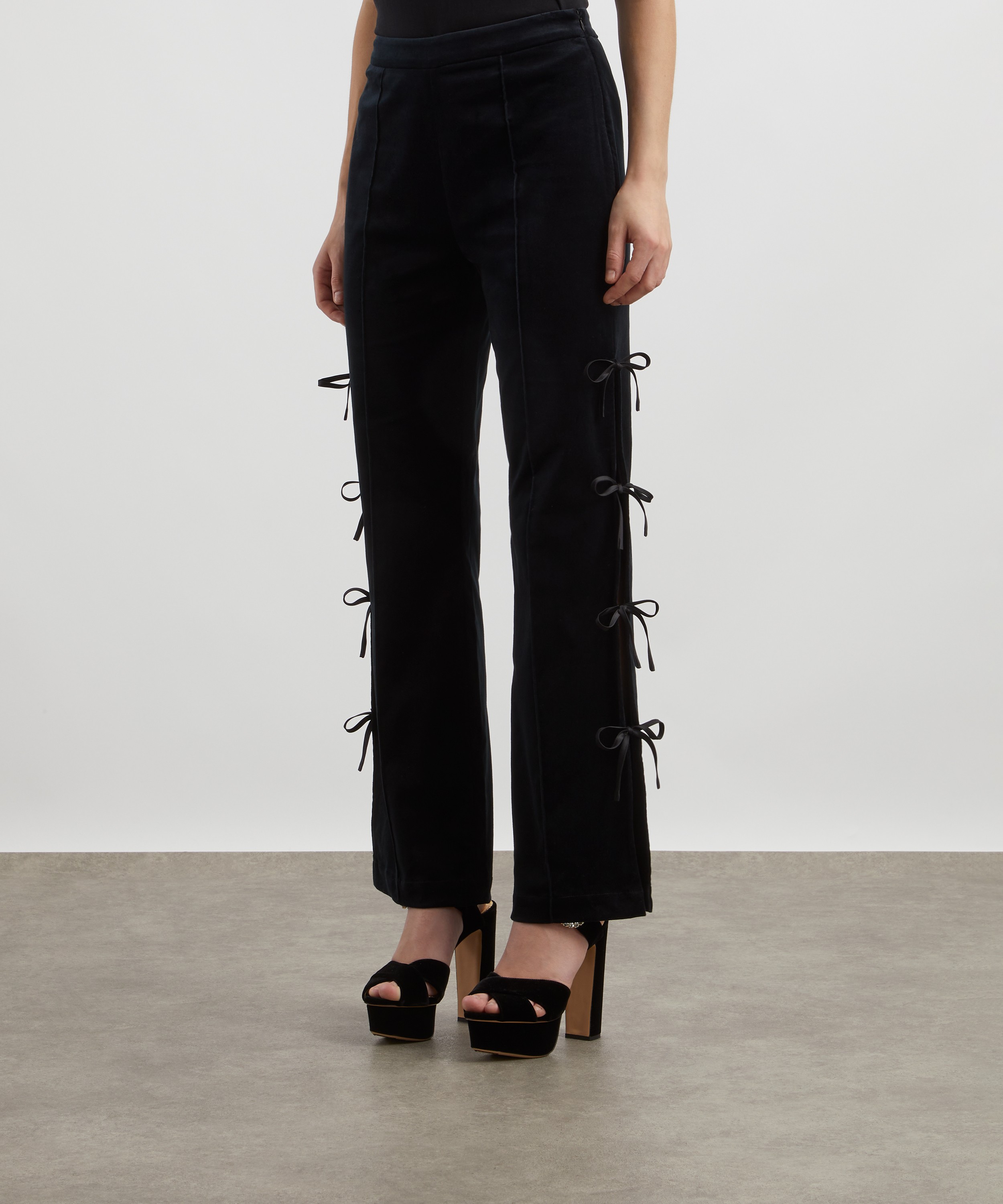 KITRI - Rosamund Black Velvet Trousers image number 2