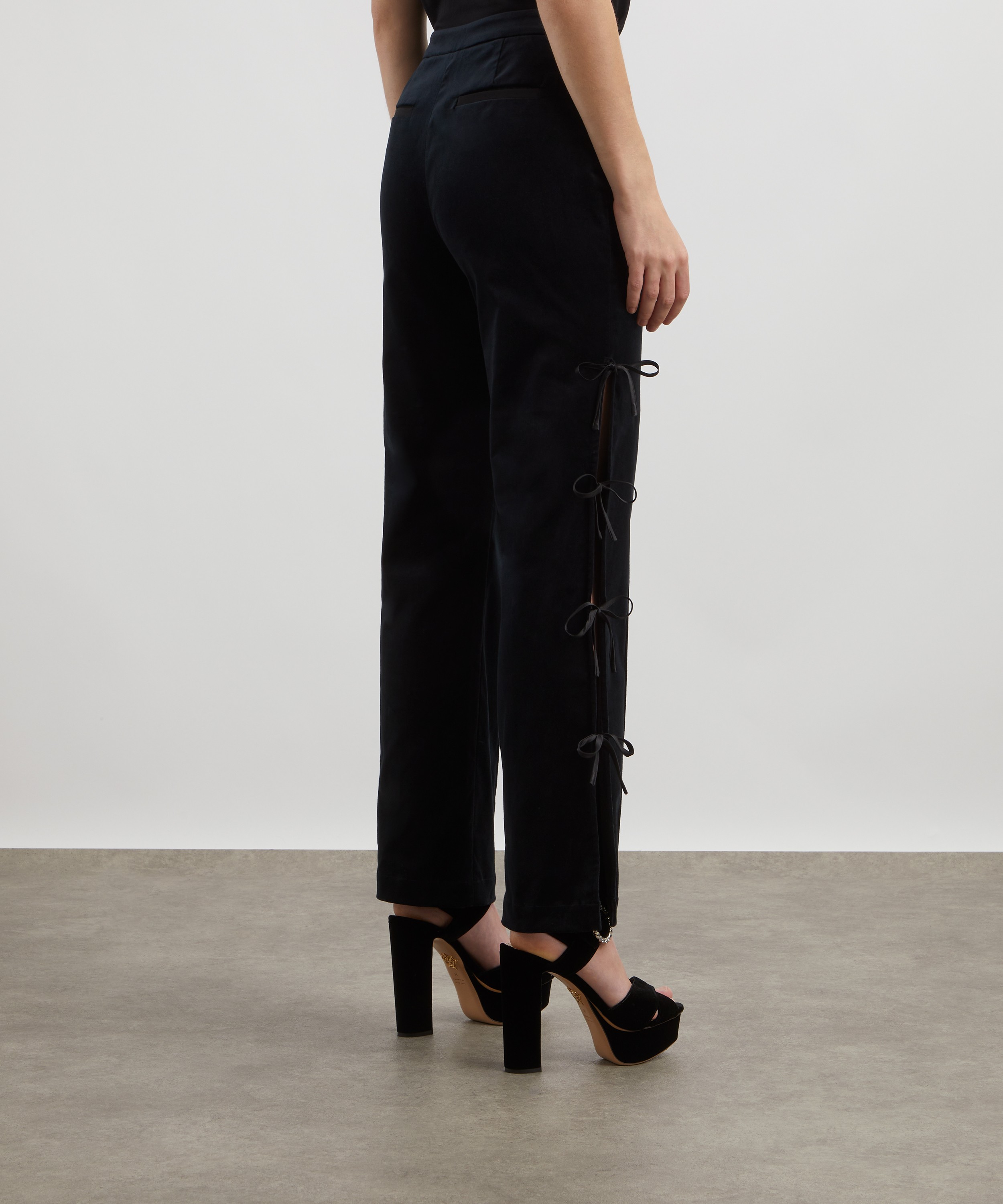 KITRI - Rosamund Black Velvet Trousers image number 3