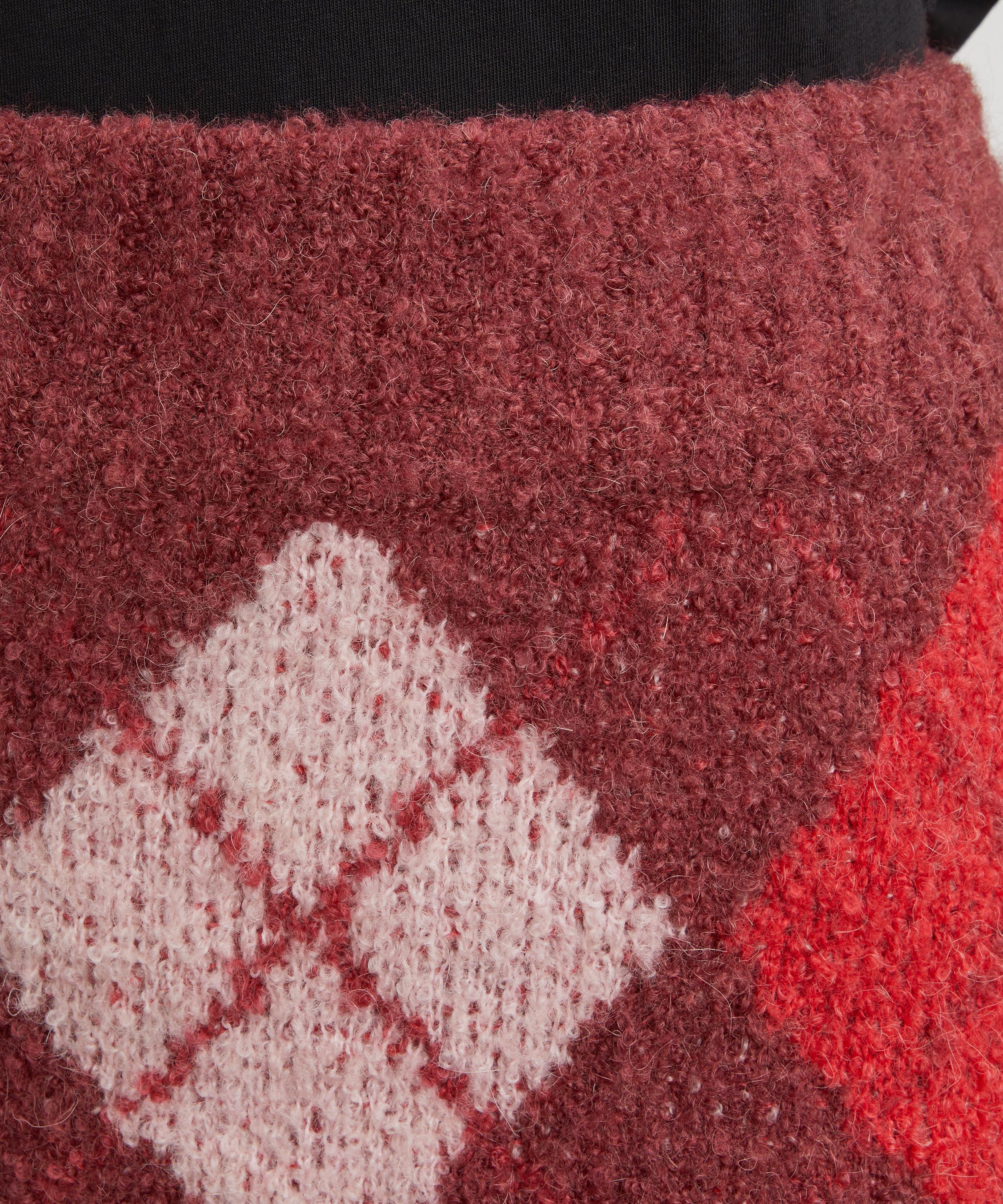 KITRI - Susan Burgundy Argyle Knit Mini Skirt image number 4