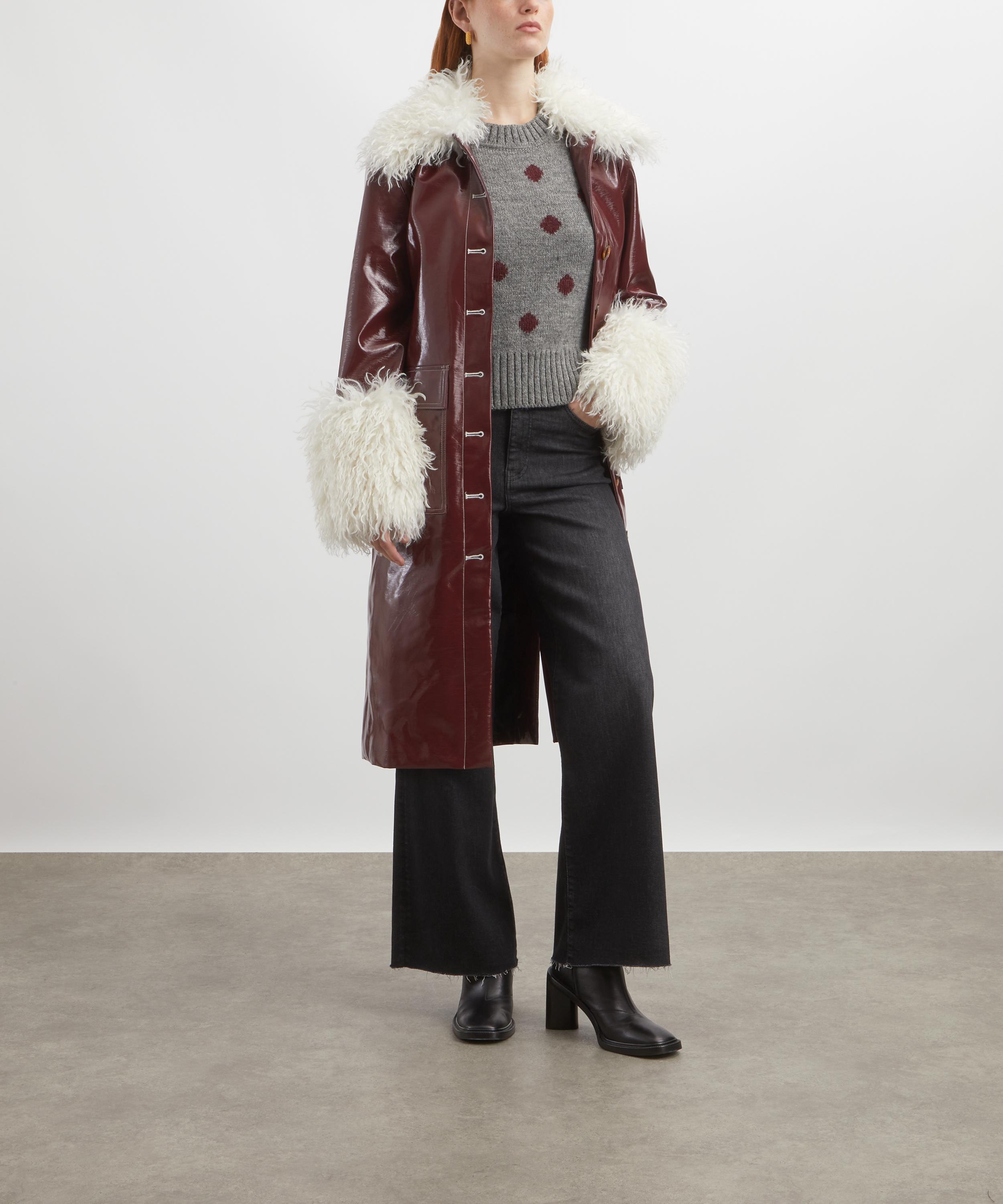 KITRI - Simone Burgundy Vinyl Coat  image number 1