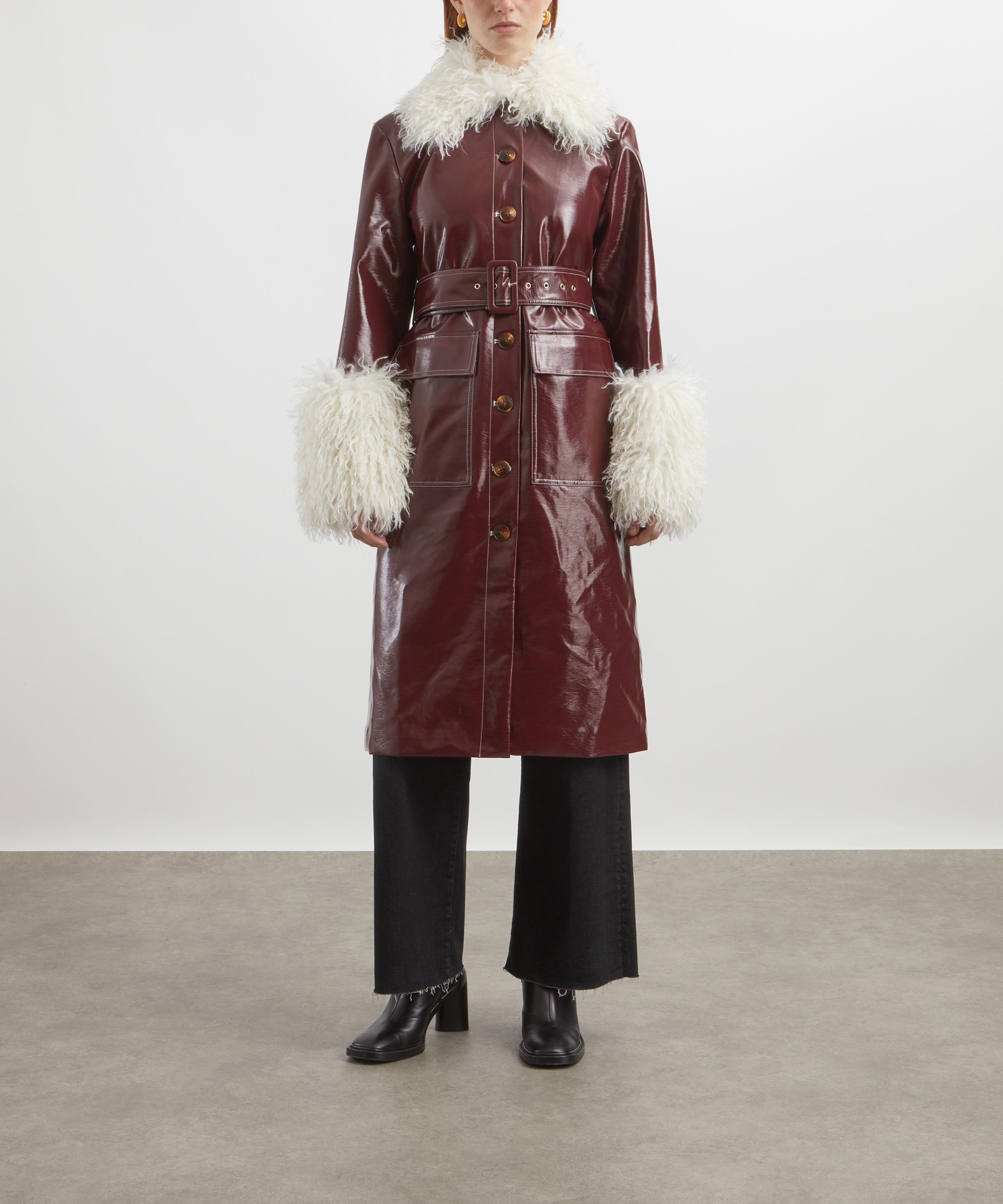 KITRI - Simone Burgundy Vinyl Coat  image number 2