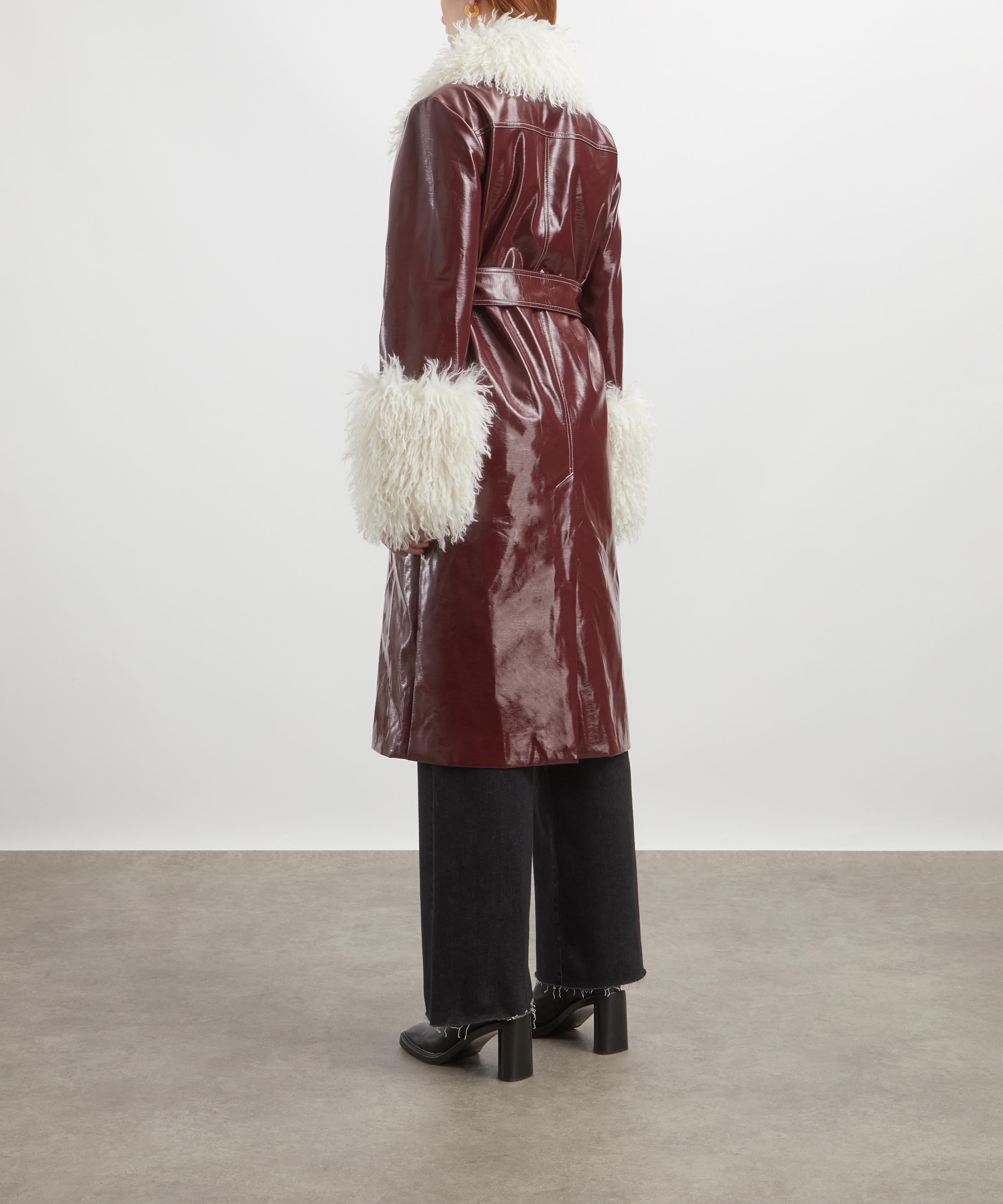 KITRI - Simone Burgundy Vinyl Coat  image number 3