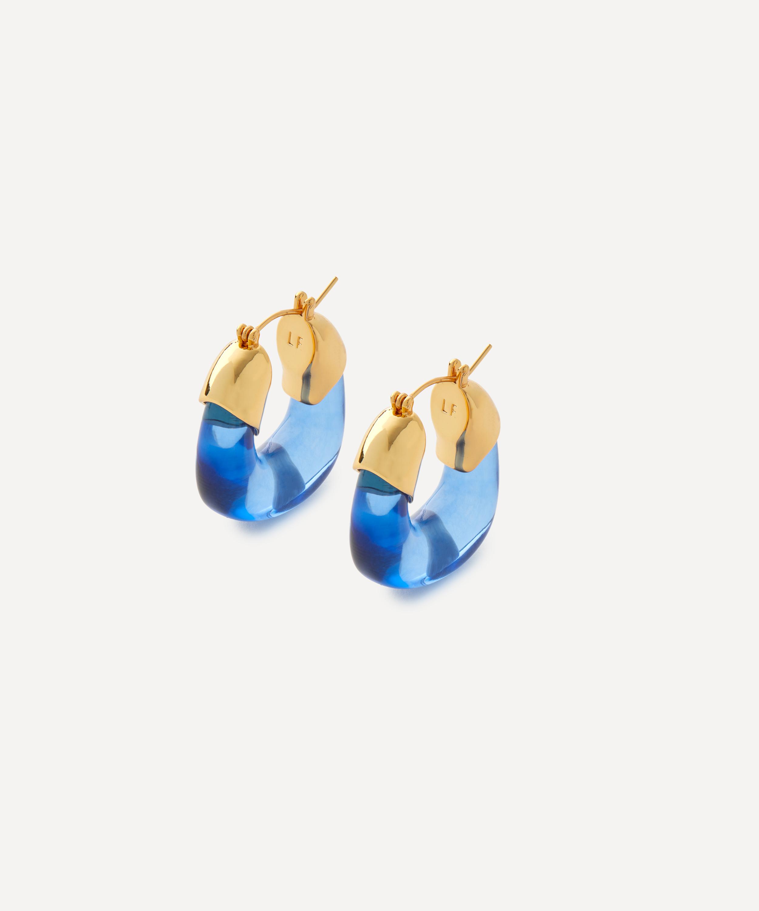 Lizzie Fortunato - Gold-Plated Mini Organic Hoop Earrings image number 