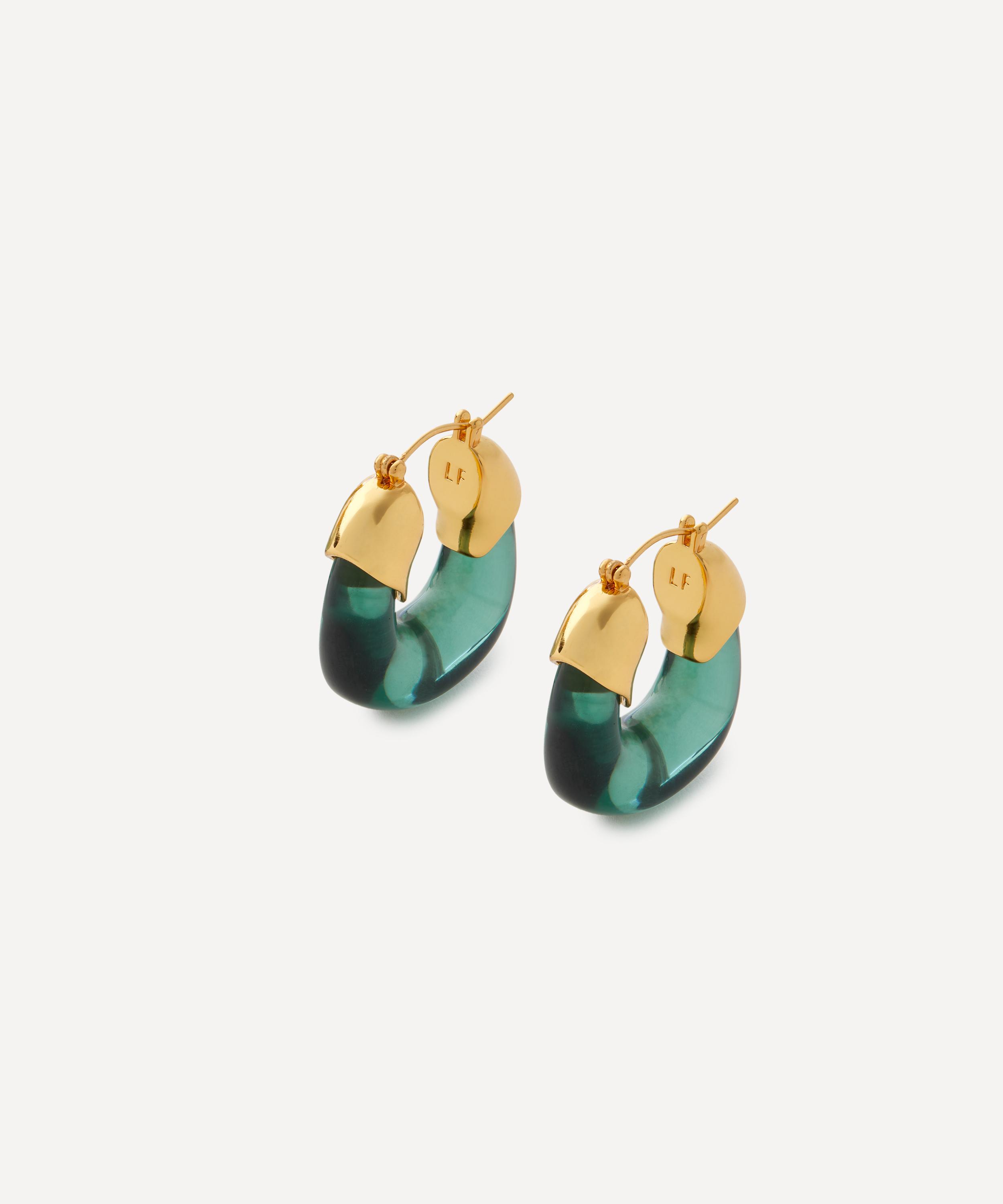 Lizzie Fortunato - Gold-Plated Mini Organic Hoop Earrings image number 0