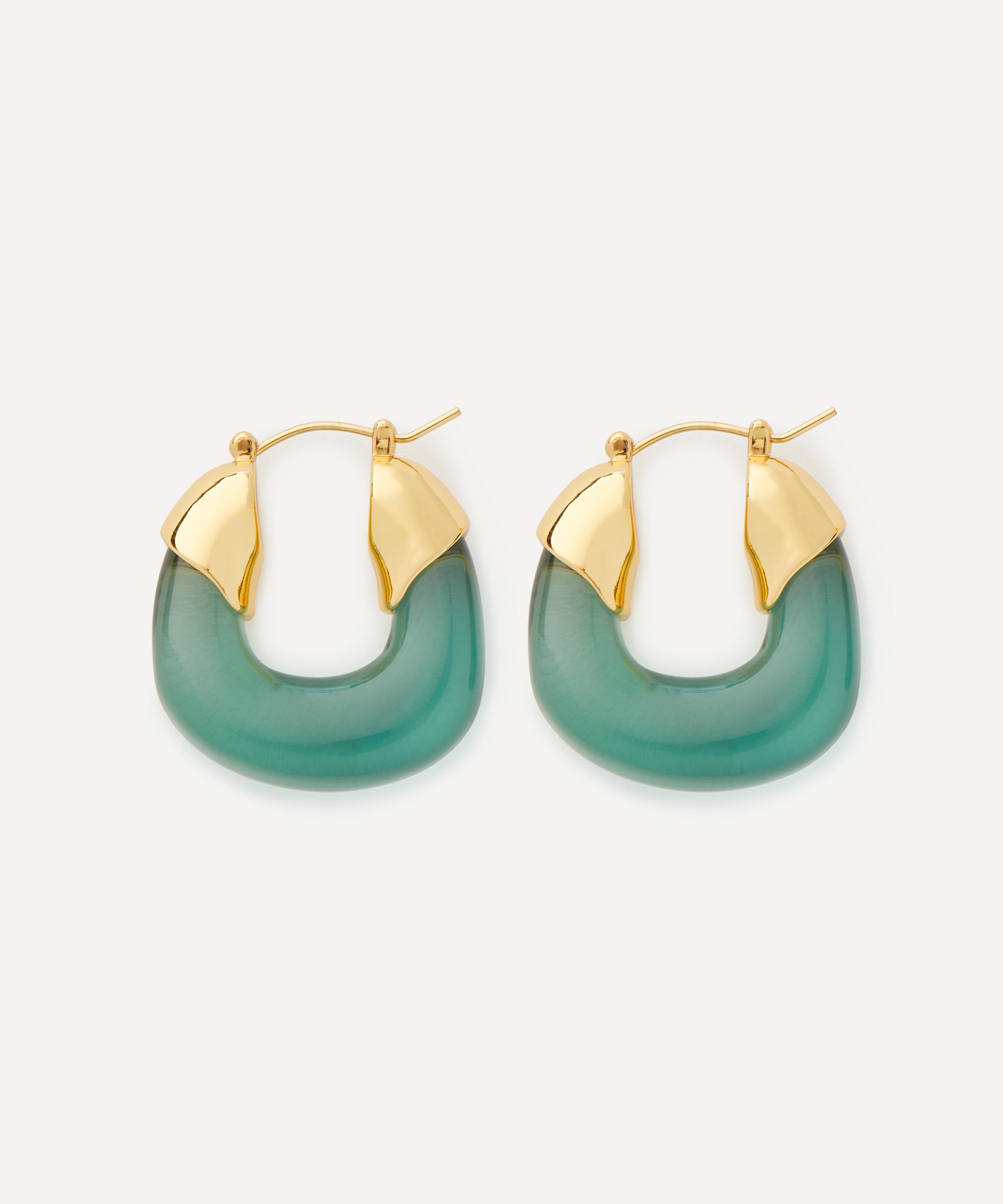 Lizzie Fortunato - Gold-Plated Mini Organic Hoop Earrings image number 1