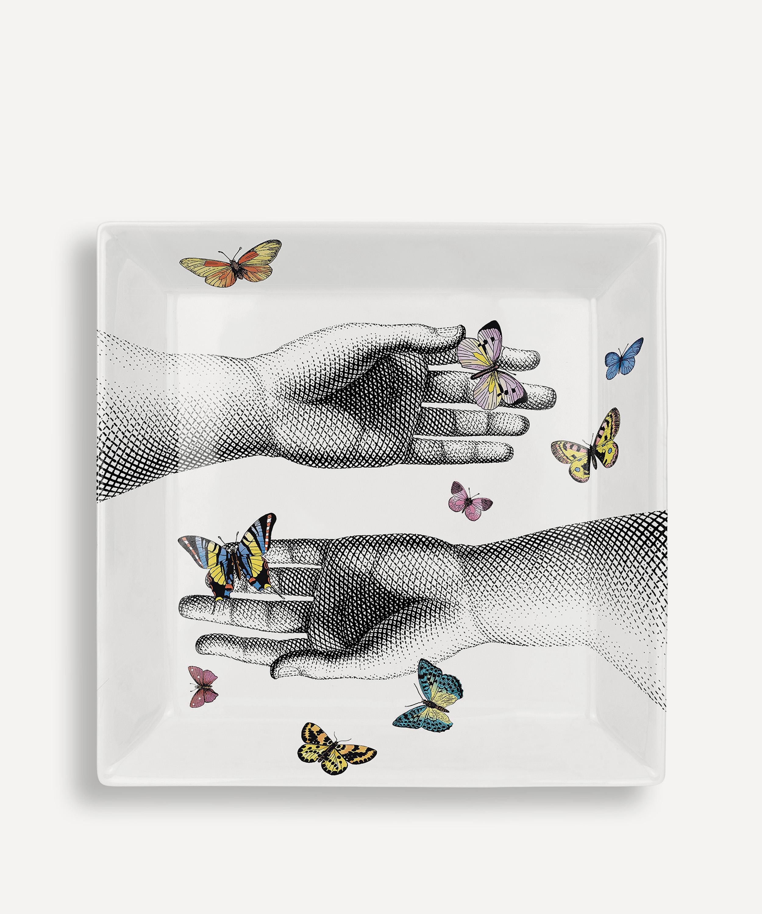 Fornasetti - Mani e Farfalle Square Tray image number 0