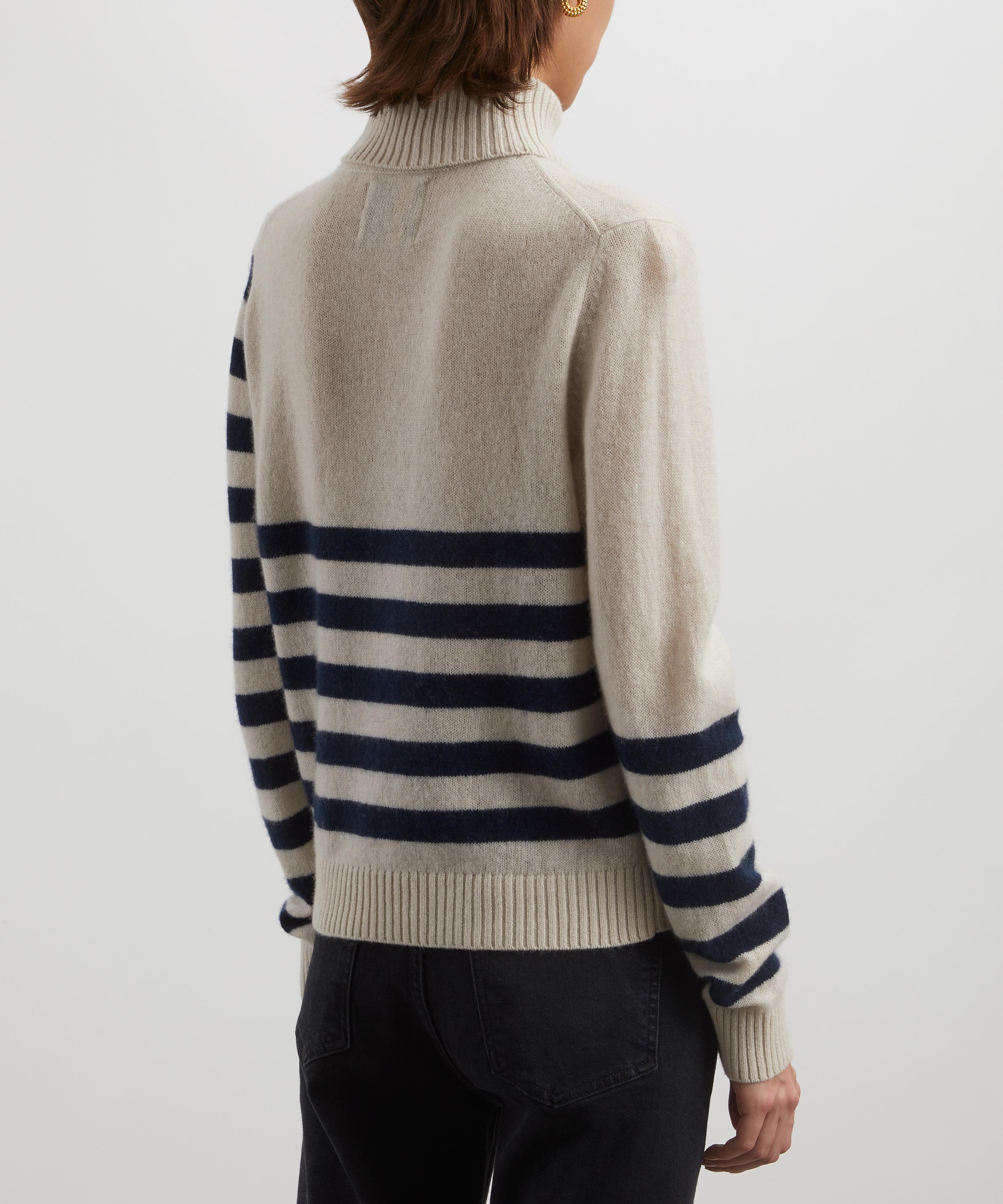 Jumper 1234 - Invert Stripe Roll Collar Cashmere-Wool Jumper image number 3