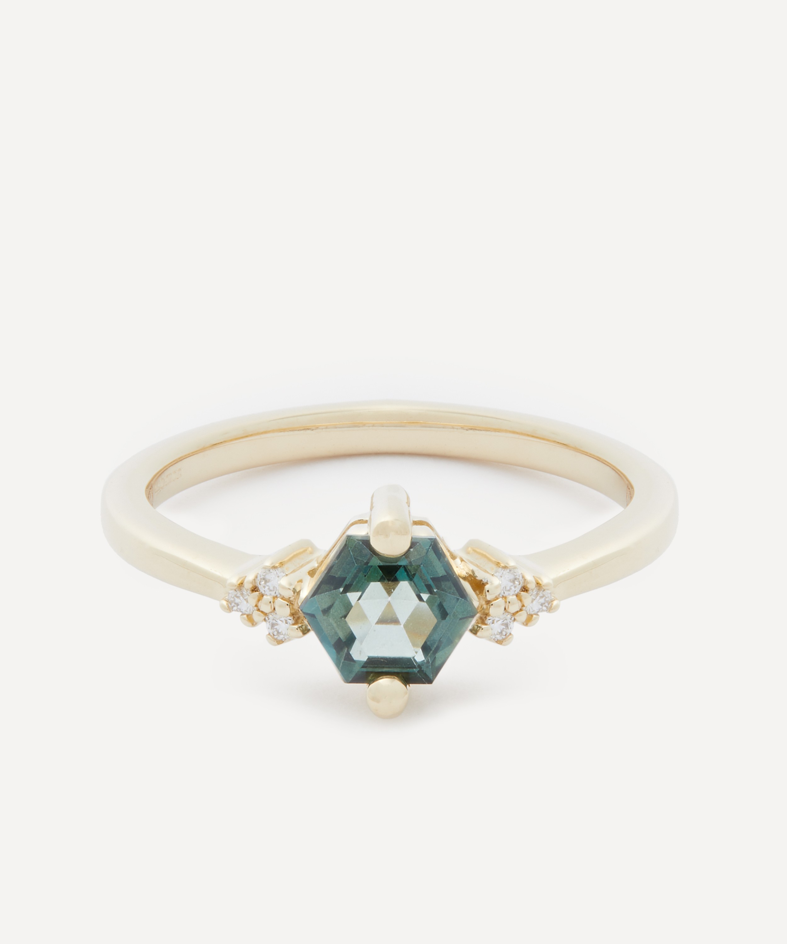 Suzanne Kalan - 14ct Gold Green Envy Topaz Diamond Ring