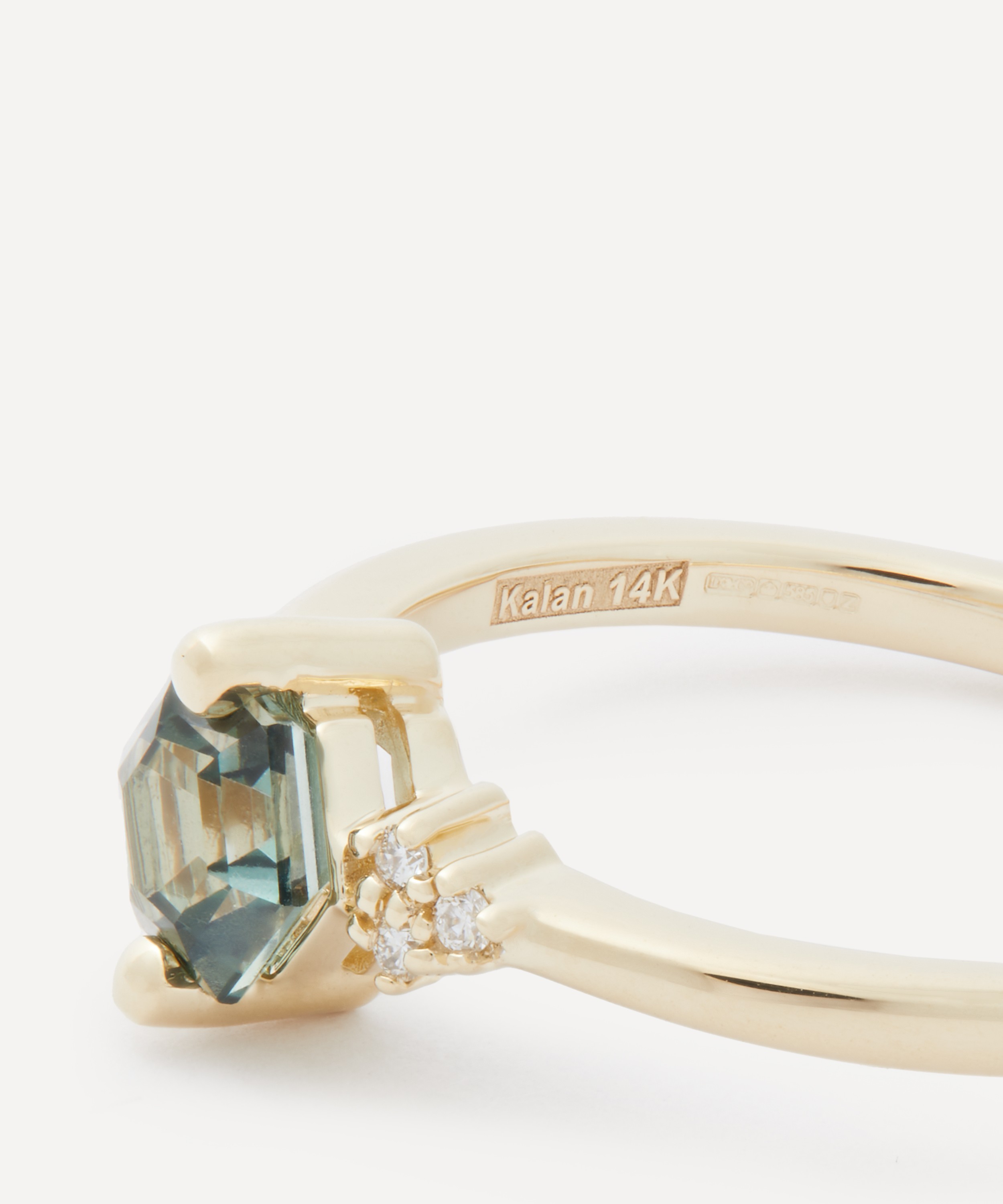 Suzanne Kalan - 14ct Gold Green Envy Topaz Diamond Ring image number 2