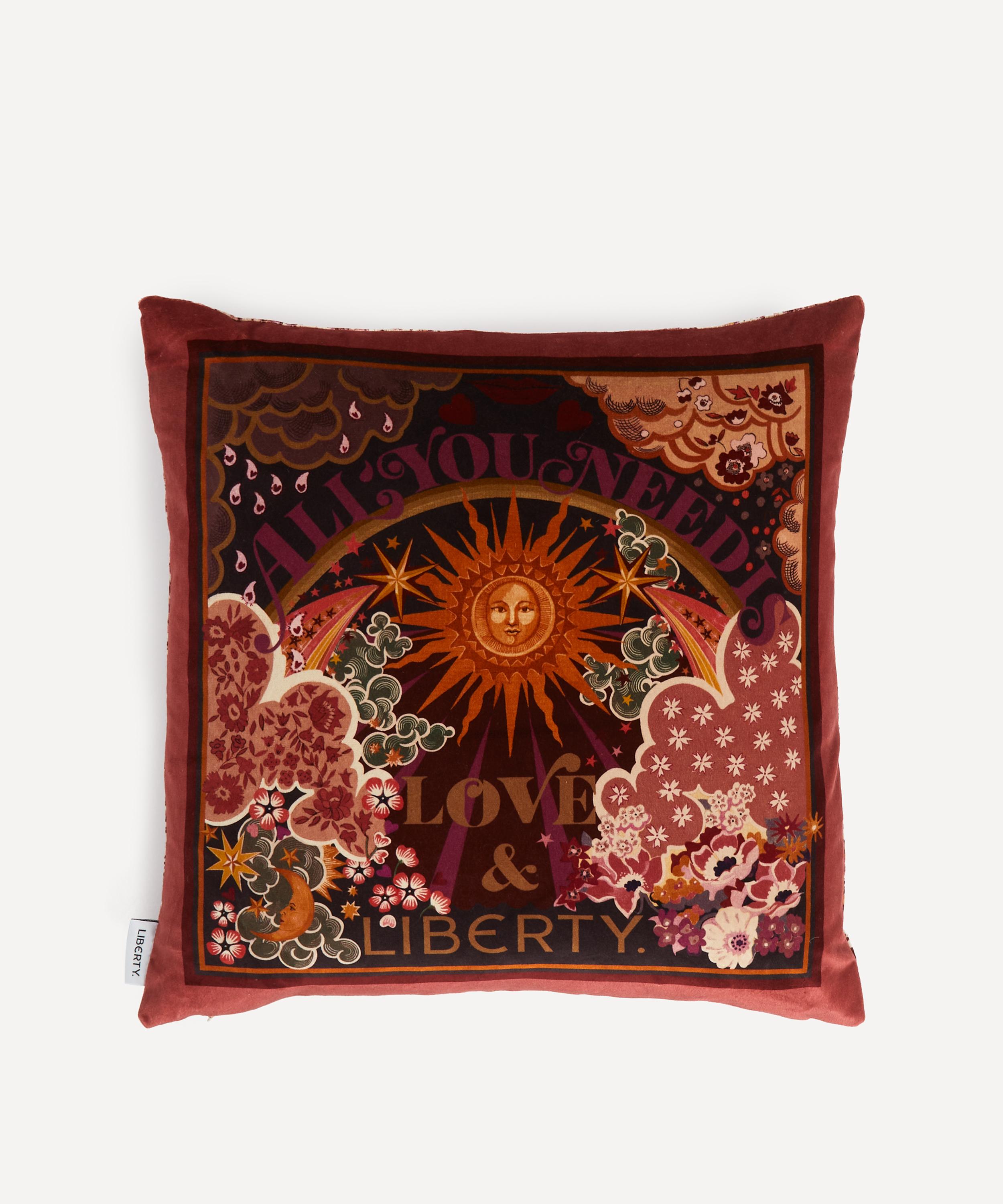 Liberty - All You Need is Love and Liberty Velvet Cushion image number 0