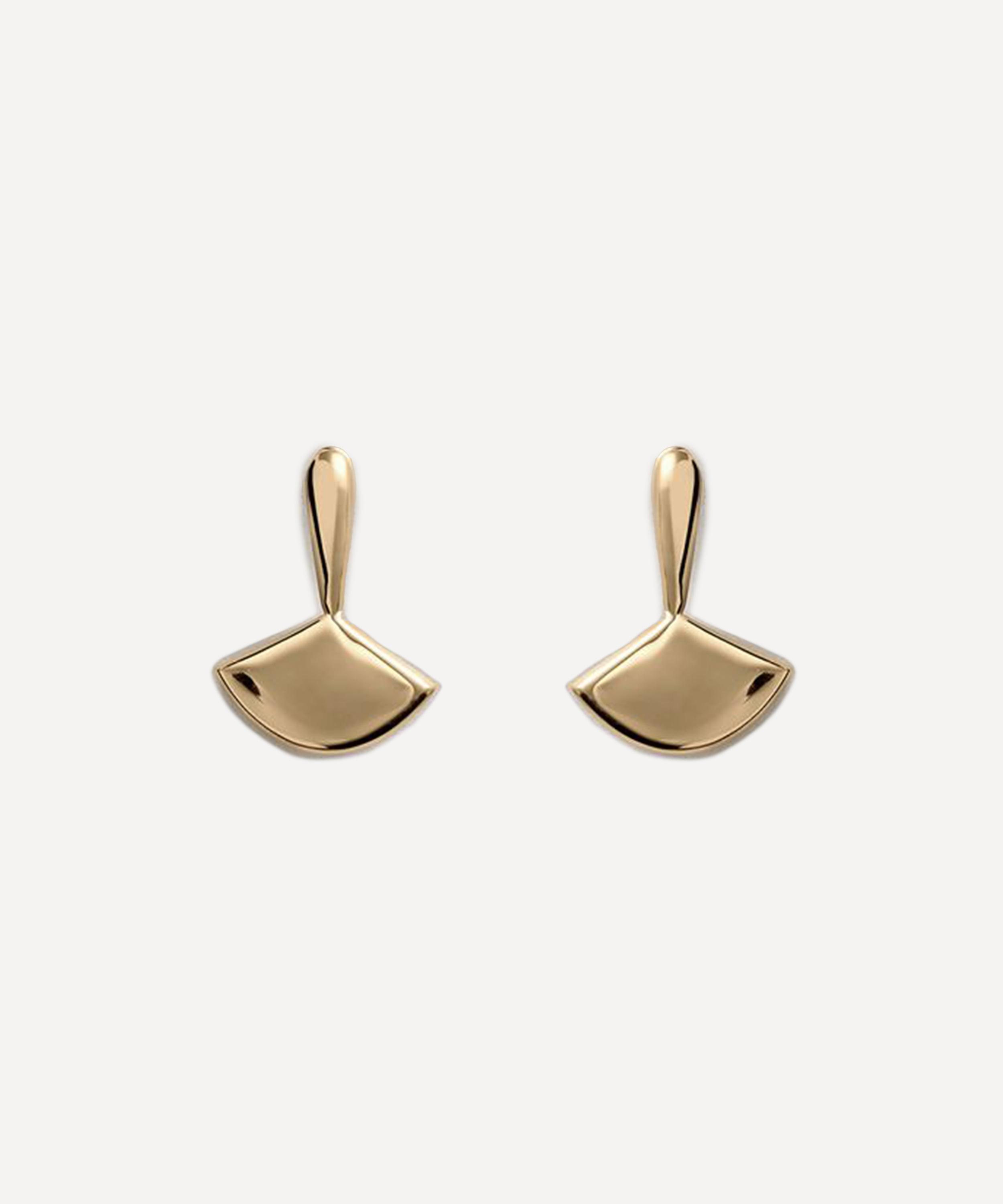 Annika Inez - Gold-Plated Small Fan Drop Earrings image number 0