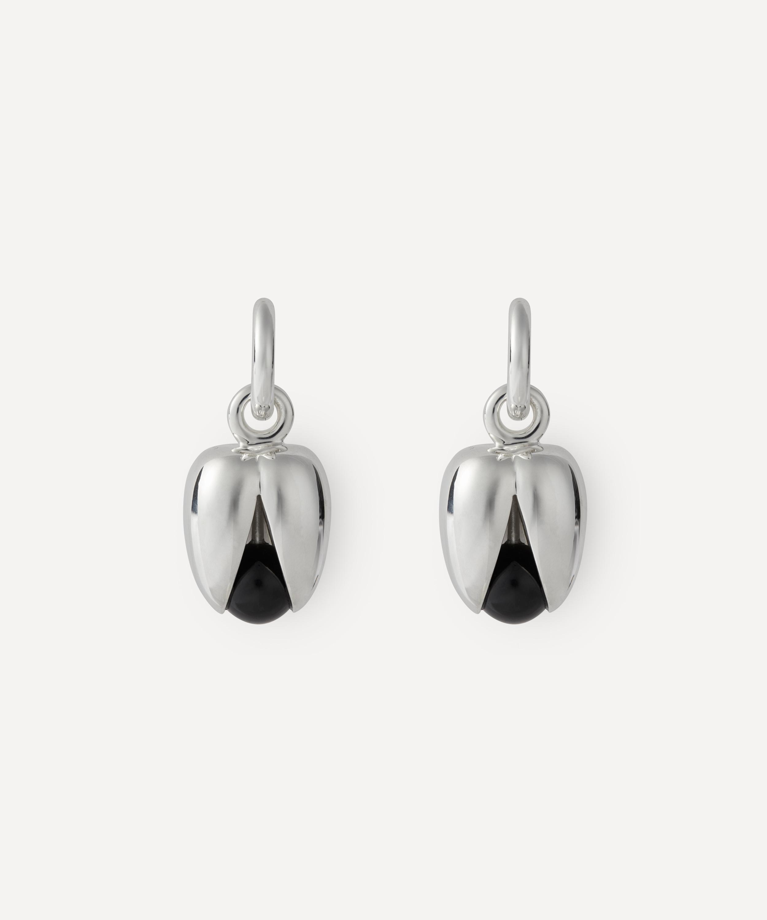 Annika Inez - Sterling Silver Small Open Pod Drop Earrings