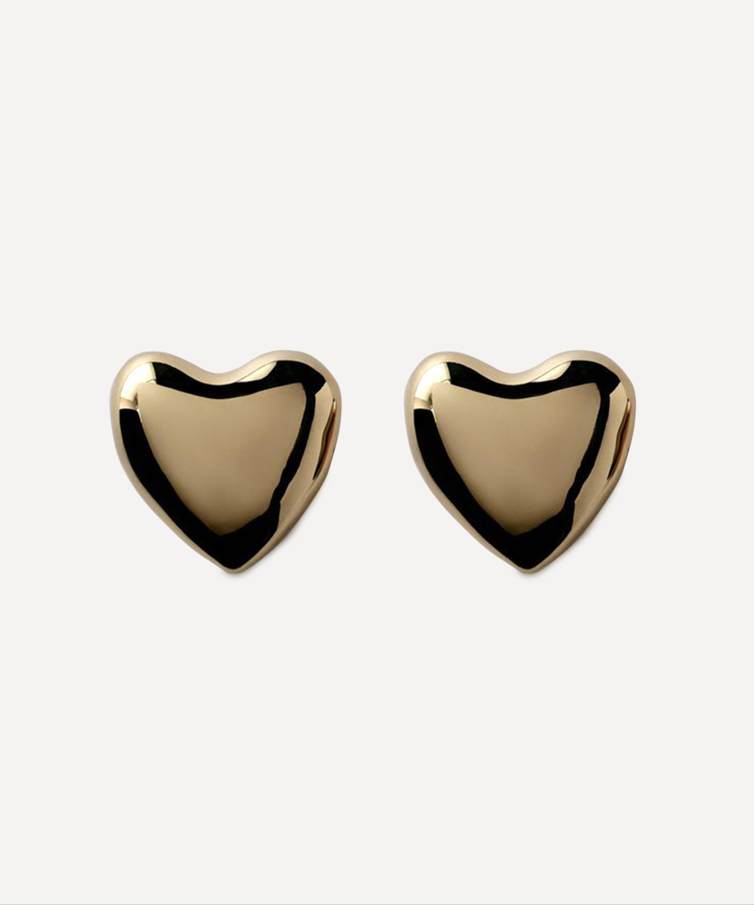 Annika Inez - Gold-Plated Voluptuous Heart Post Earrings image number 0