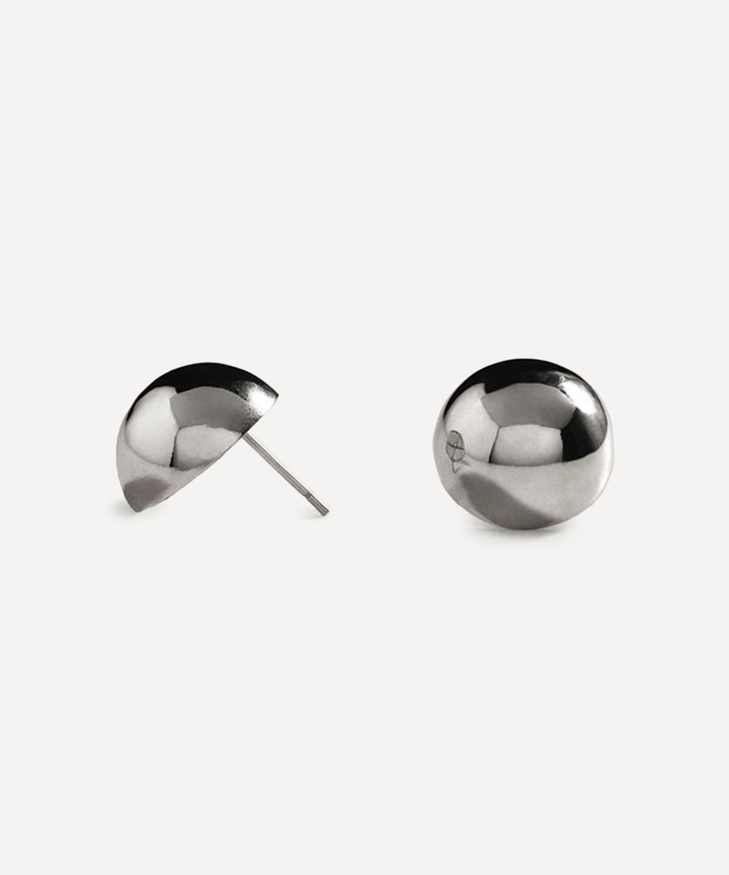 Annika Inez - Sterling Silver Large Hemisphere Earrings image number 2