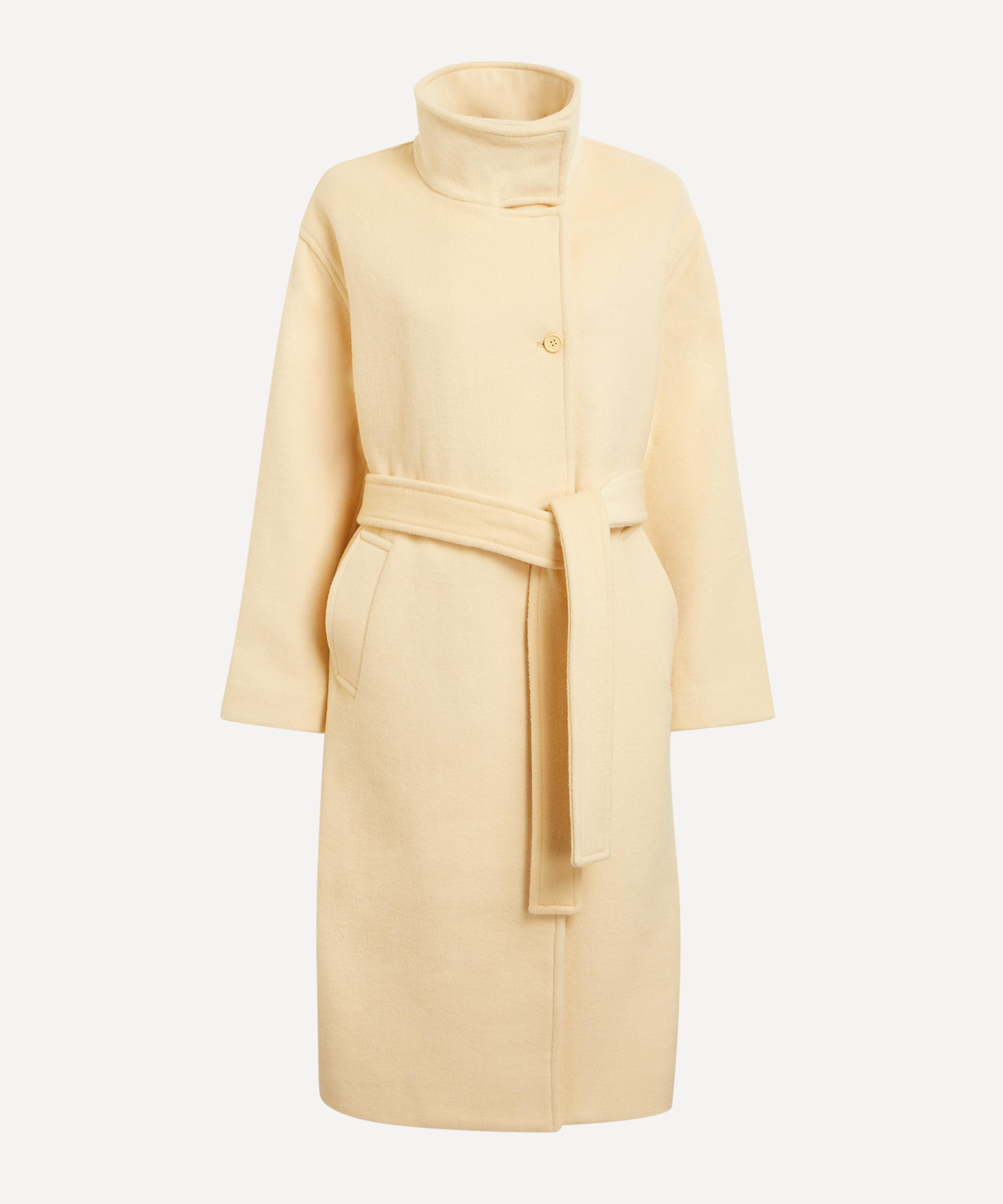 Stine Goya - Long Sleeve High Collar Butter Milk Coat  image number 0