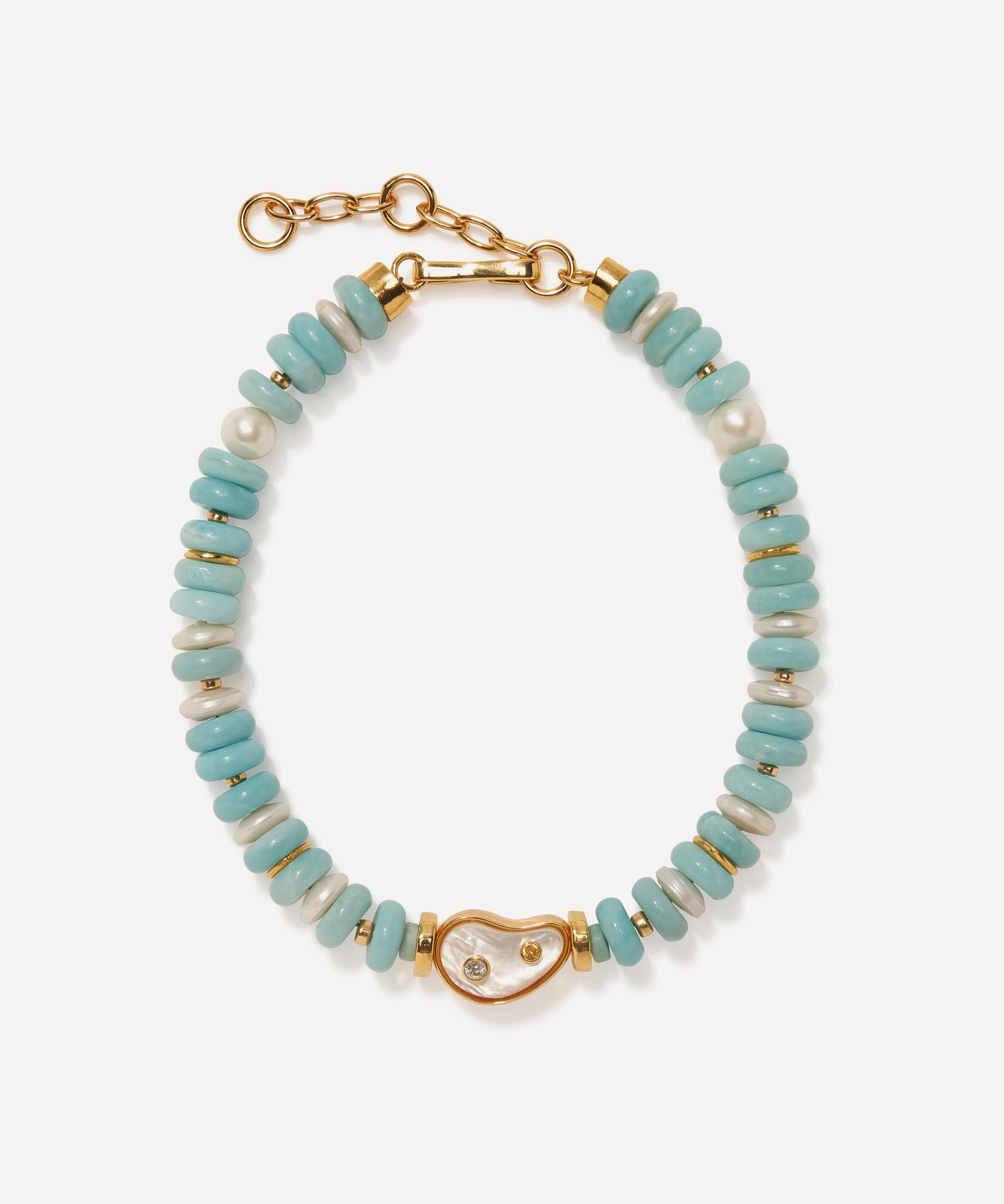 Lizzie Fortunato - Gold-Plated Goddess Collar Bead Necklace