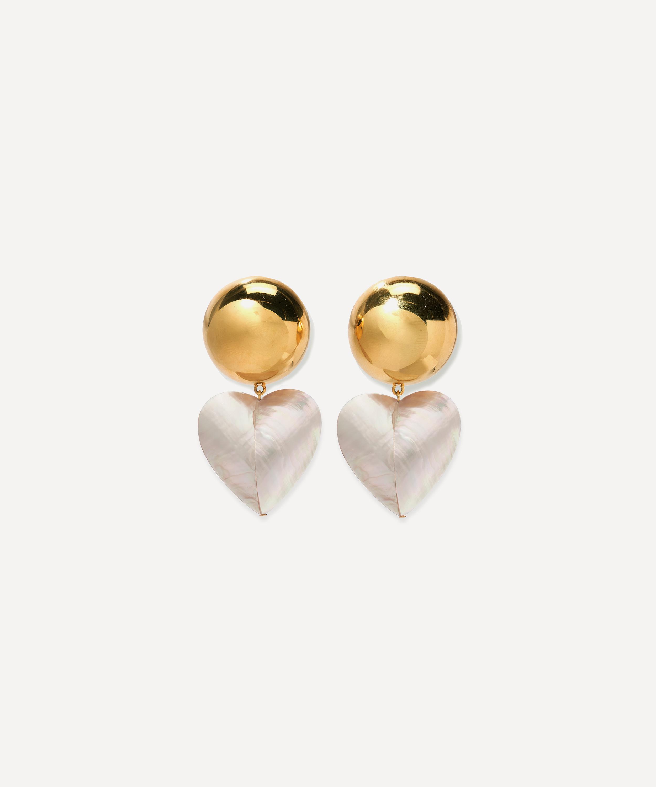 Lizzie Fortunato - Gold-Plated Rodan Heart Drop Earrings