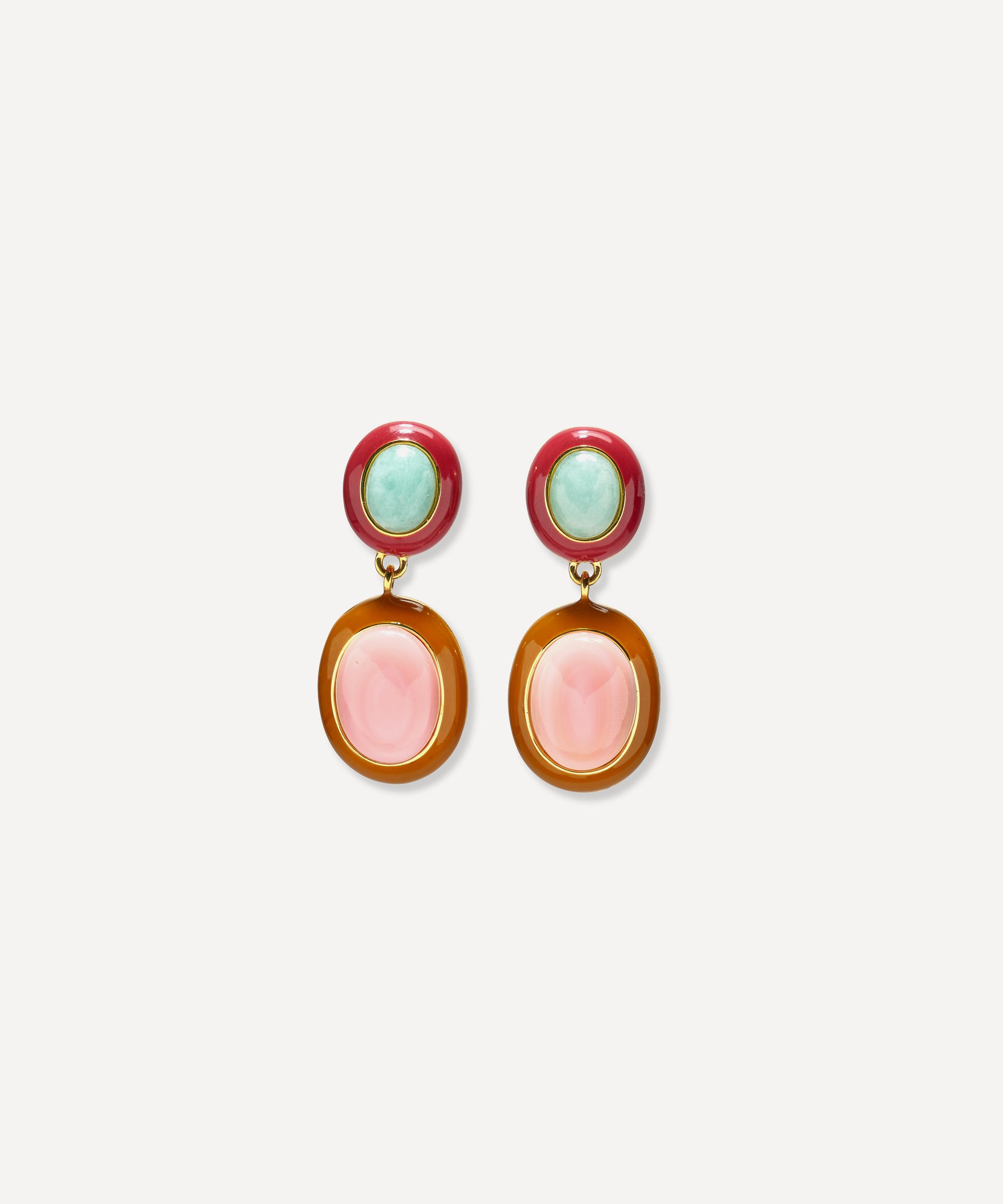 Lizzie Fortunato - Gold-Plated Papaya Drop Earrings