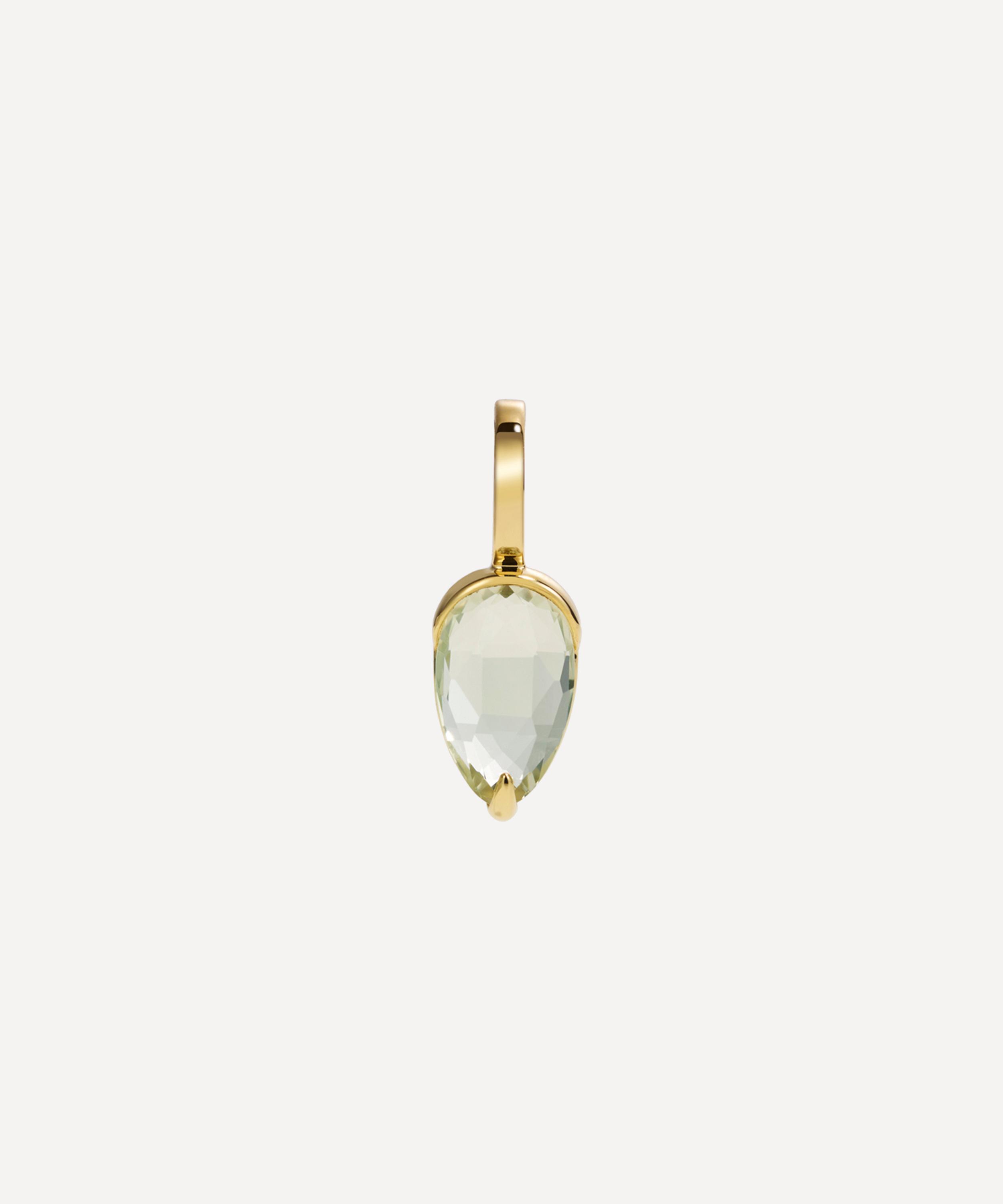 By Pariah - 14ct Gold Green Amethyst Acorn Pendant image number 0