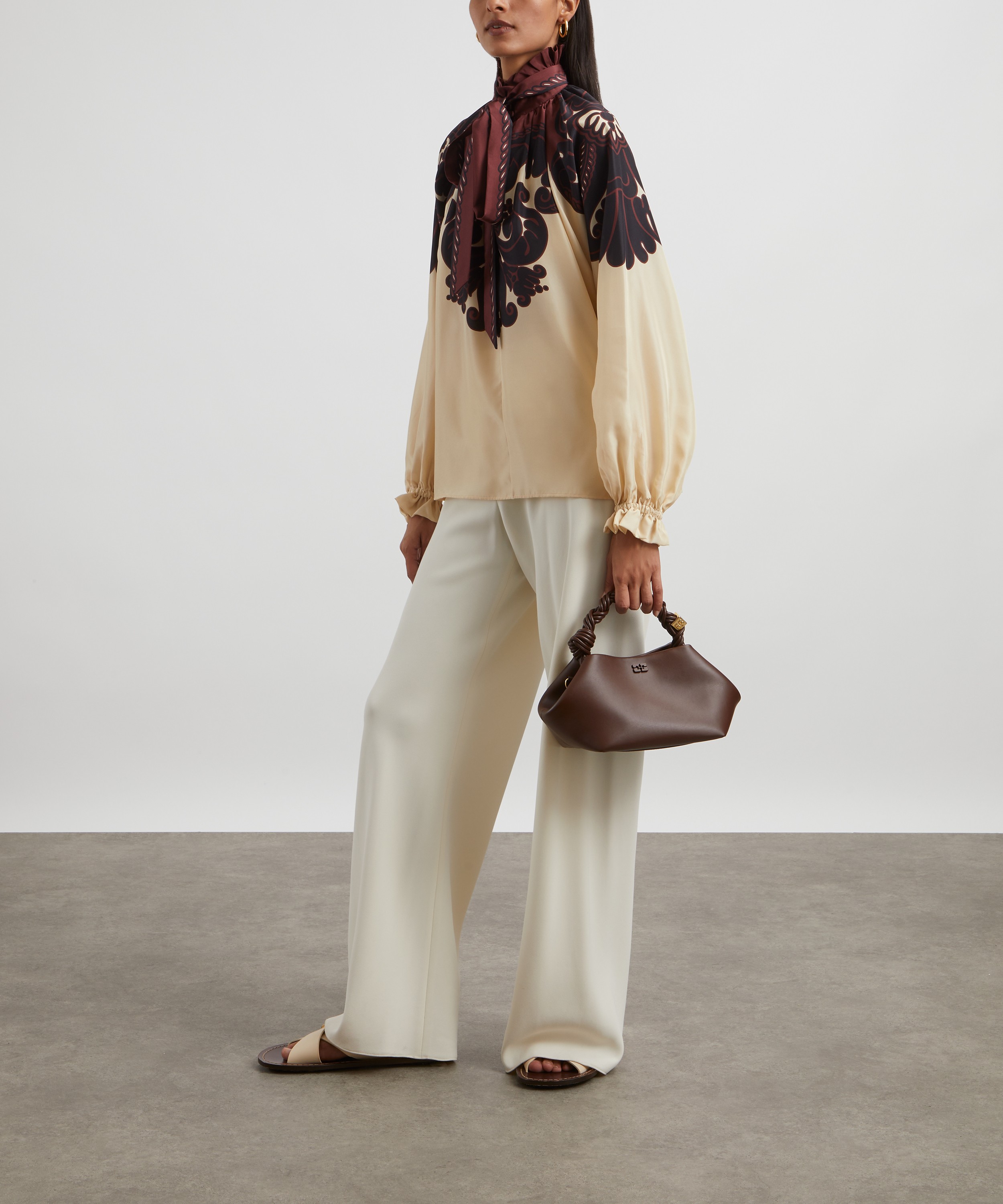 La DoubleJ - Cerere Silk Twill Blouse in Corsini Placée image number 1